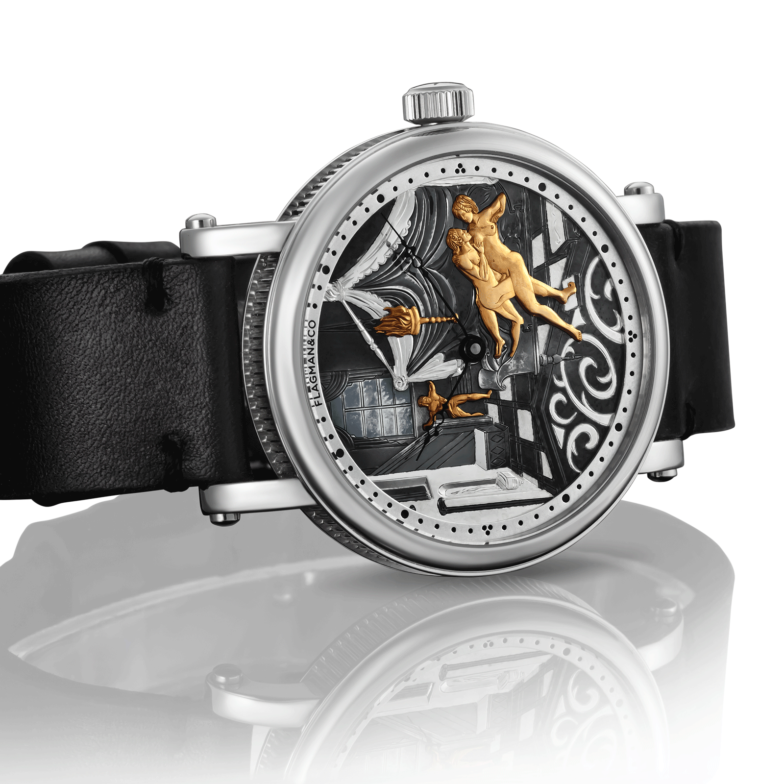 Side close-up of handmade watch with its crown – Adeptness