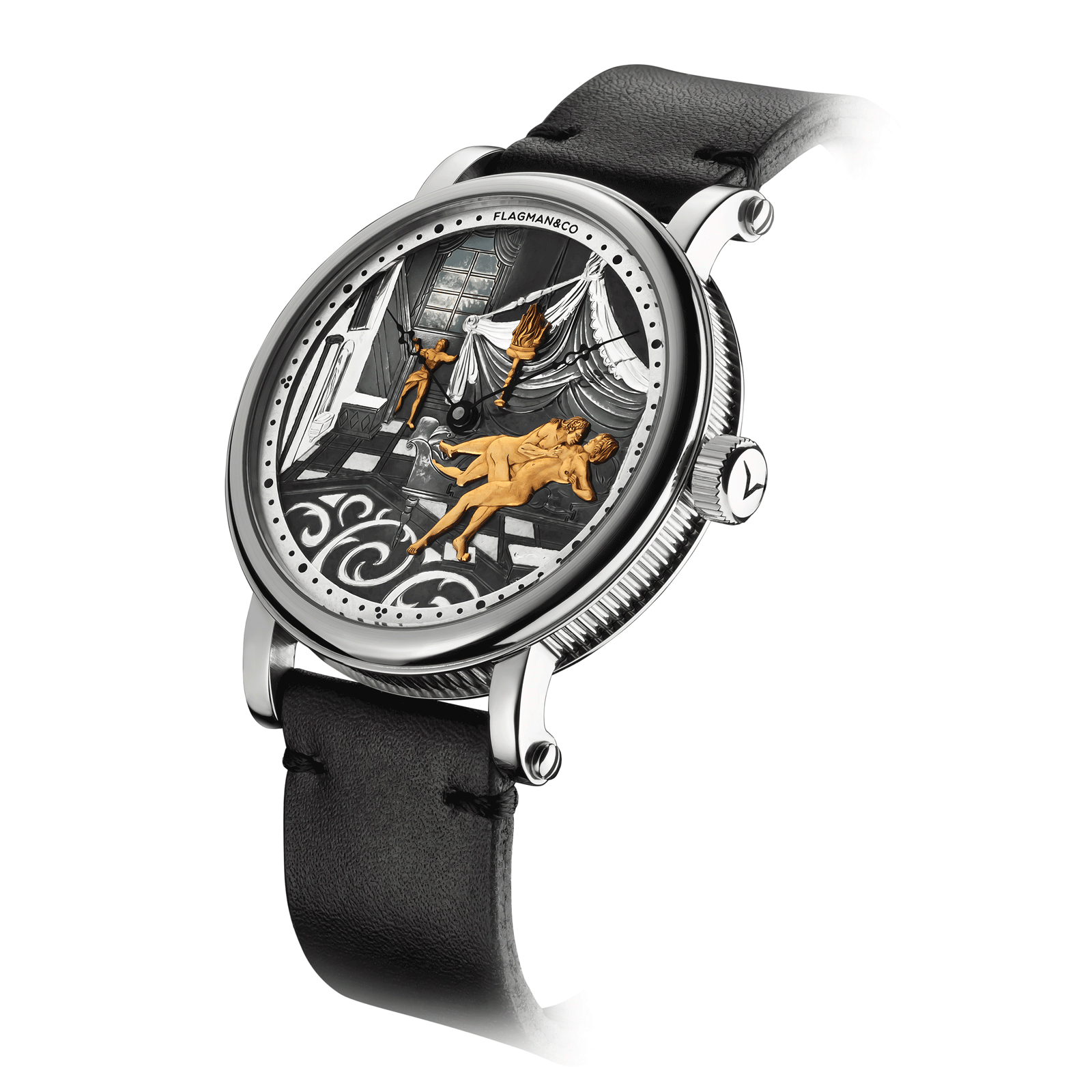 Detailed View of Adeptness handmade watch, with case finish