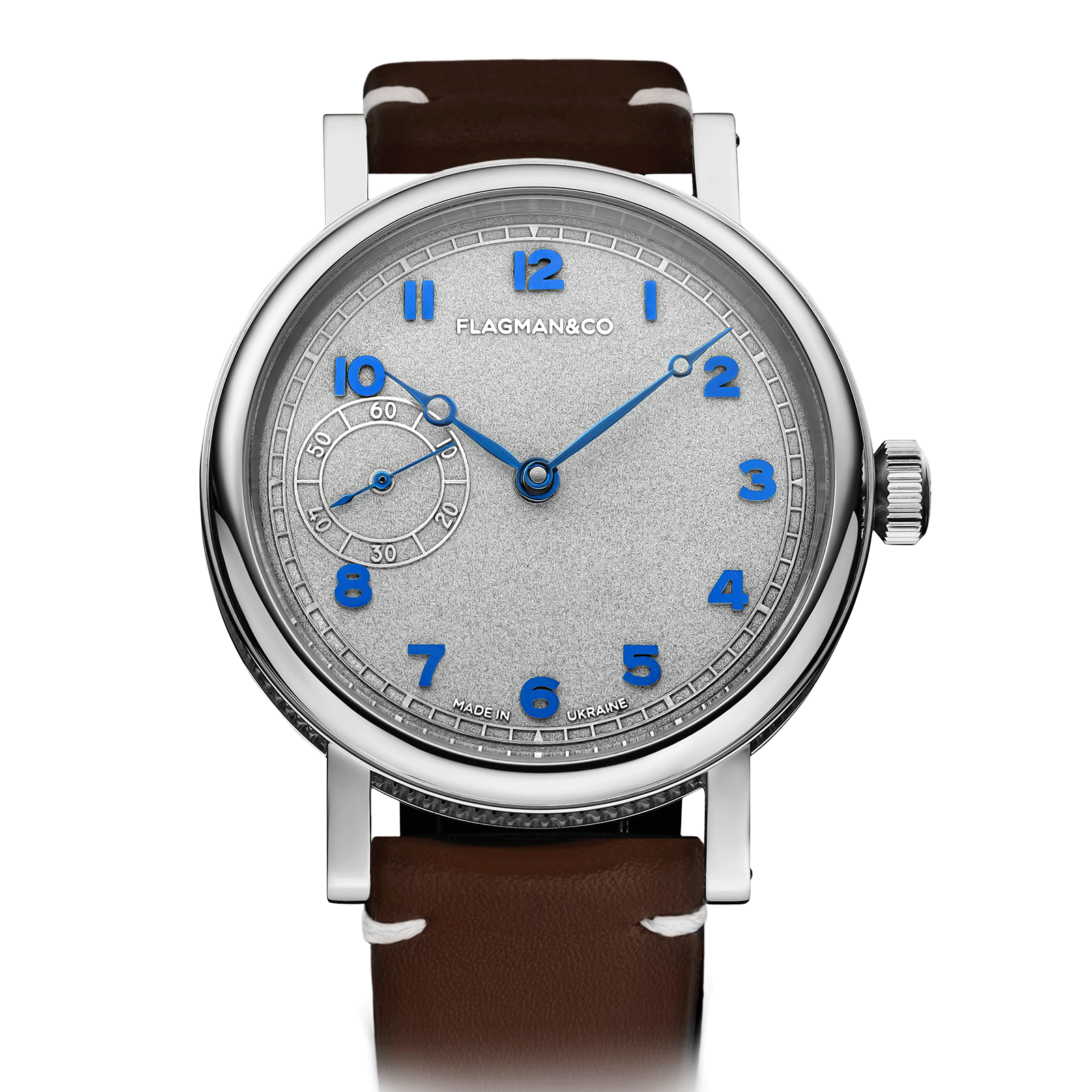 Bohemia Blue mechanical watch with brown strap #color_brown
