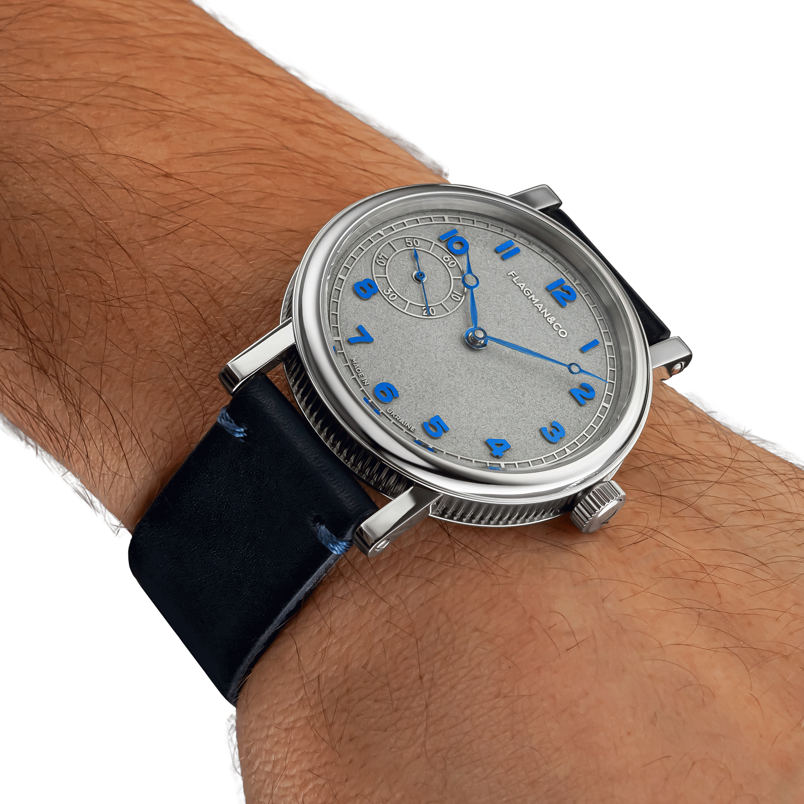 Mechanical watch Bohemia Blue on mens wrist
