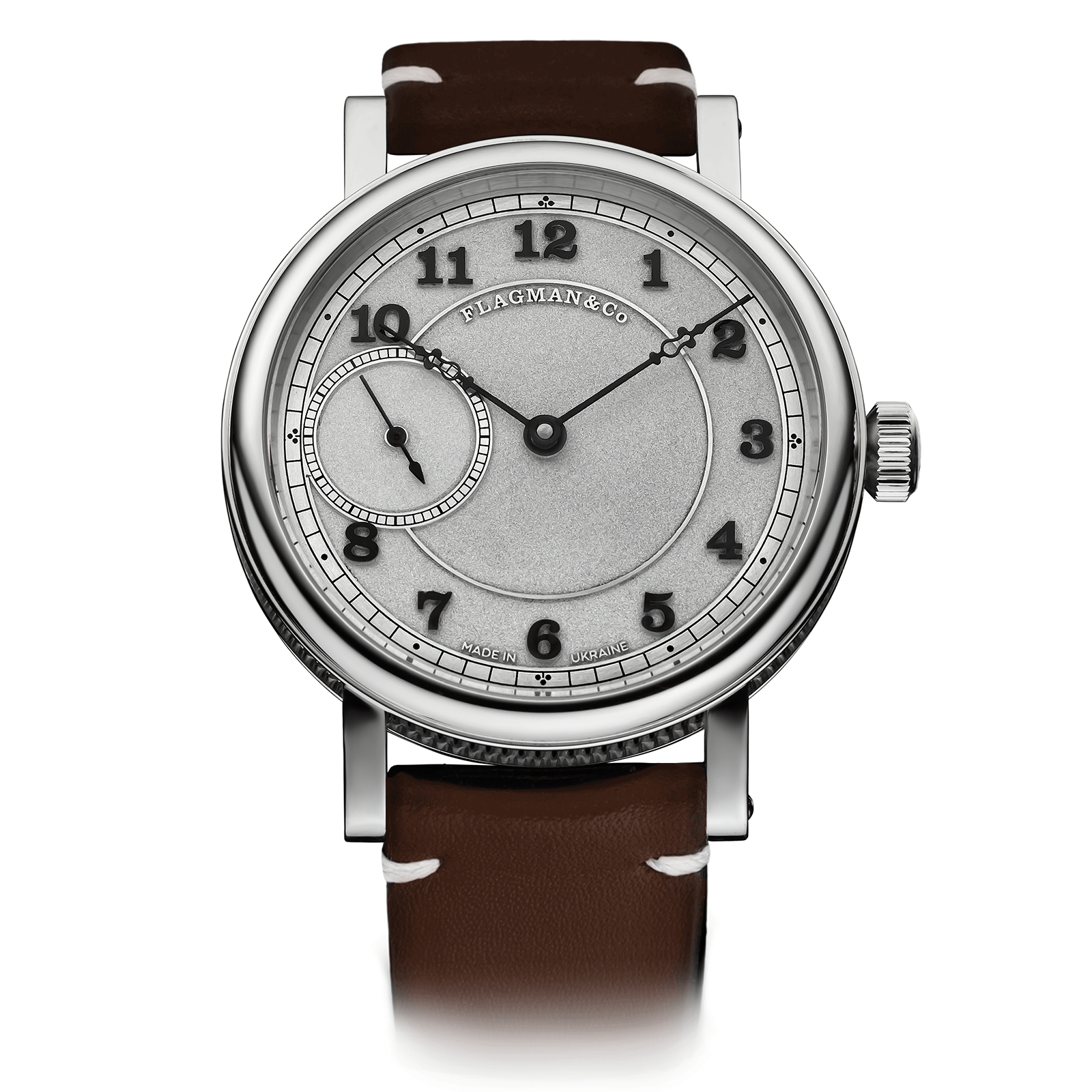 Bohemia Black mechanical watch with brown strap #color_brown