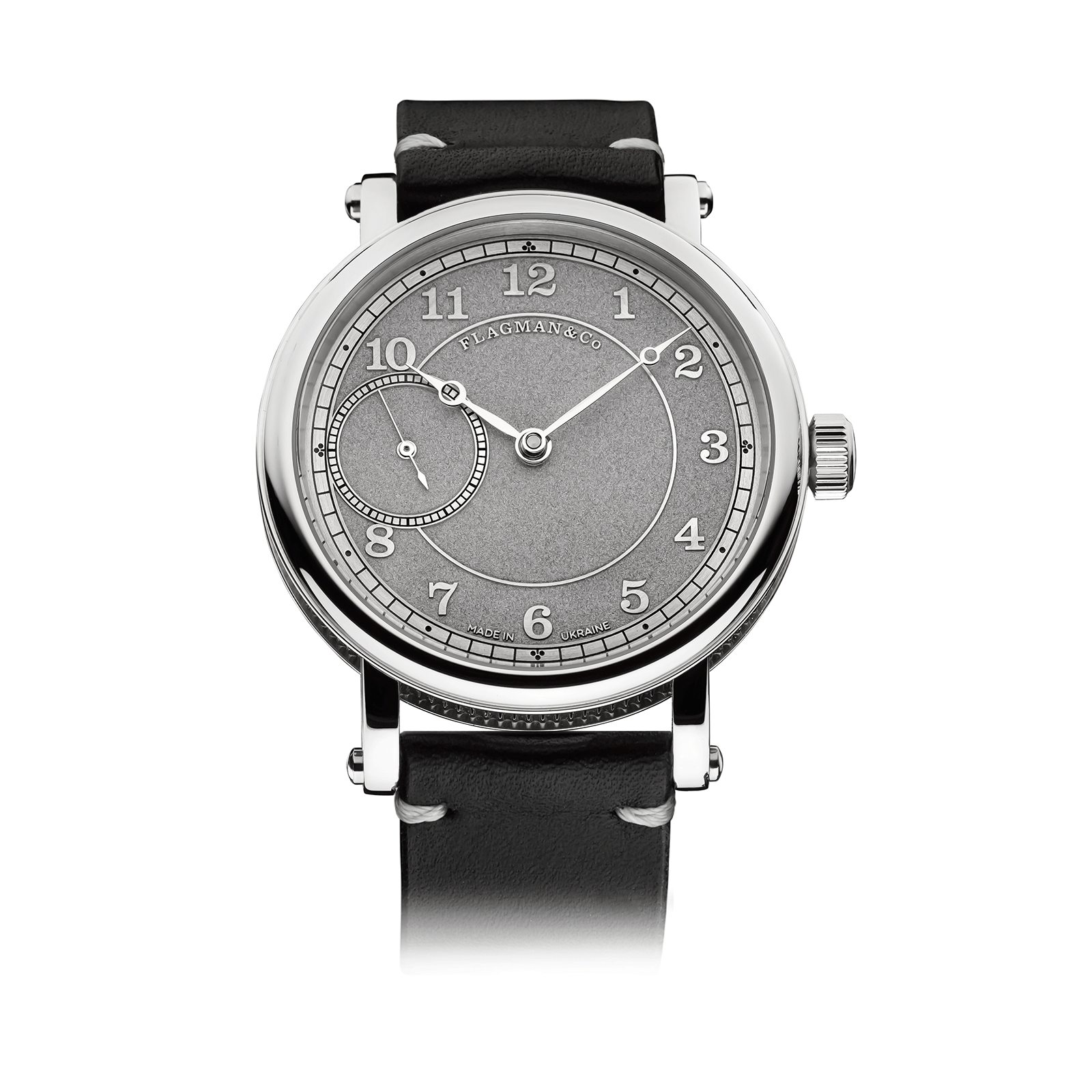 Bohemia Gray handmade watch with black strap #color_black