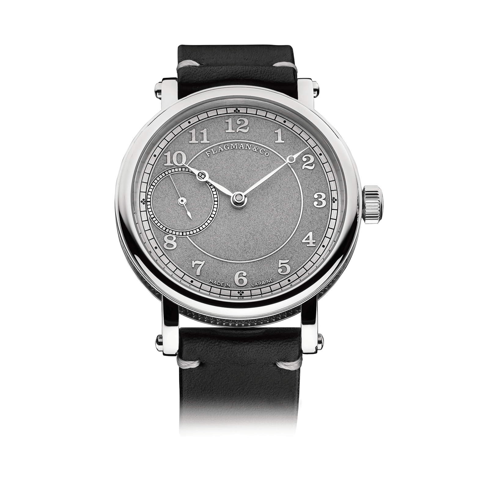 Bohemia Gray handmade watch with black strap #color_black