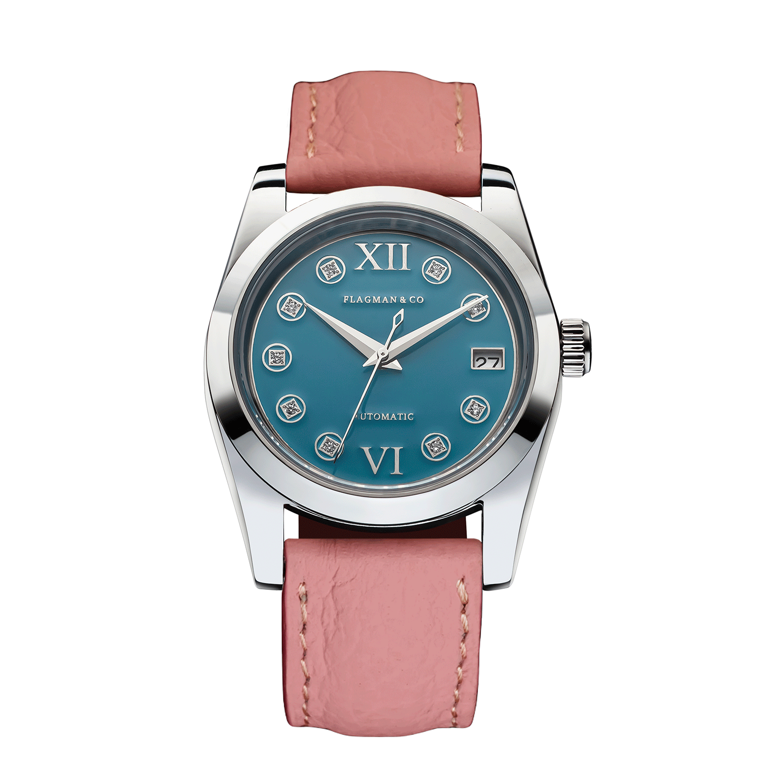 Womens automatic watch Lumine Azure with Pink leather strap #color_pink