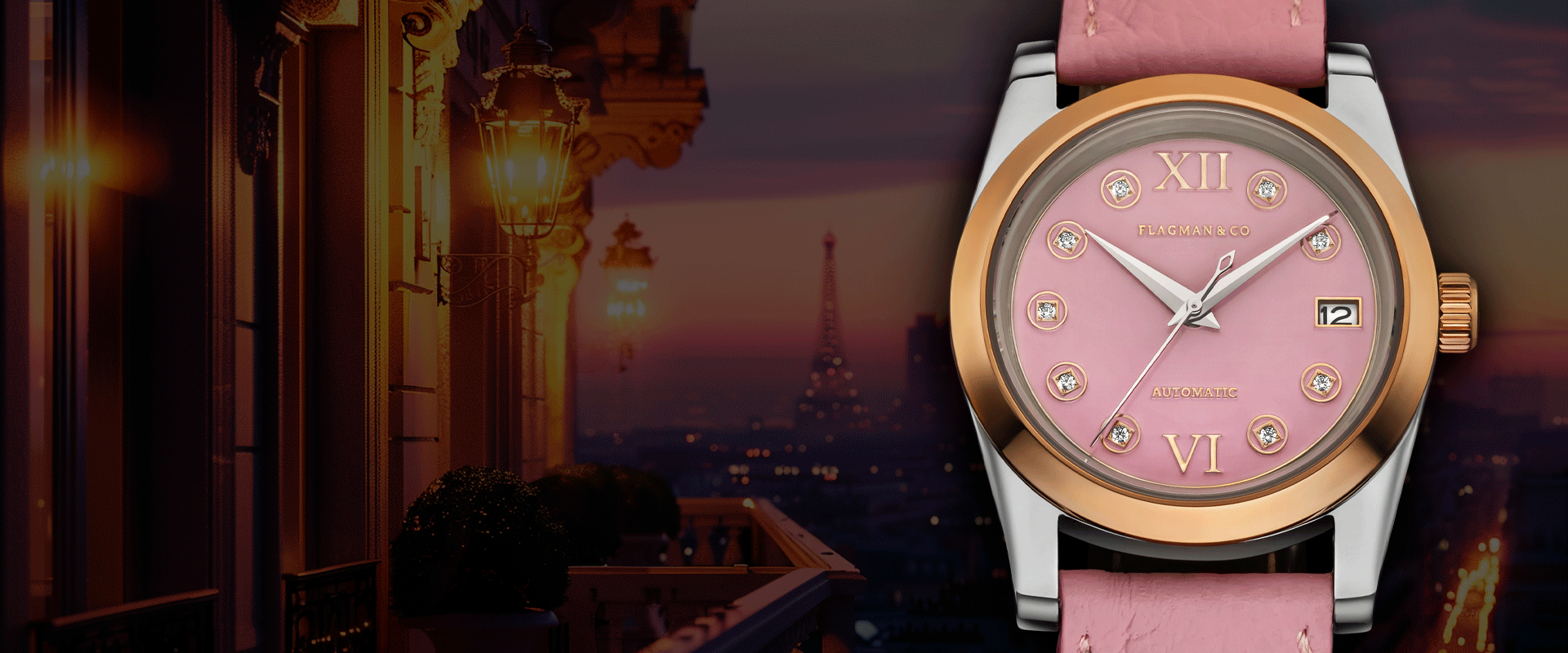 Banner for Lumine Pink Why Lumine collection – Automatic handmade watch for women