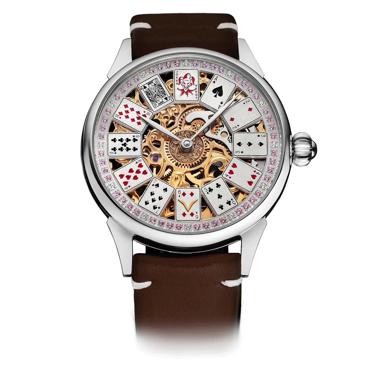 Brown Strap – Casino Skeleton Watch #color_brown