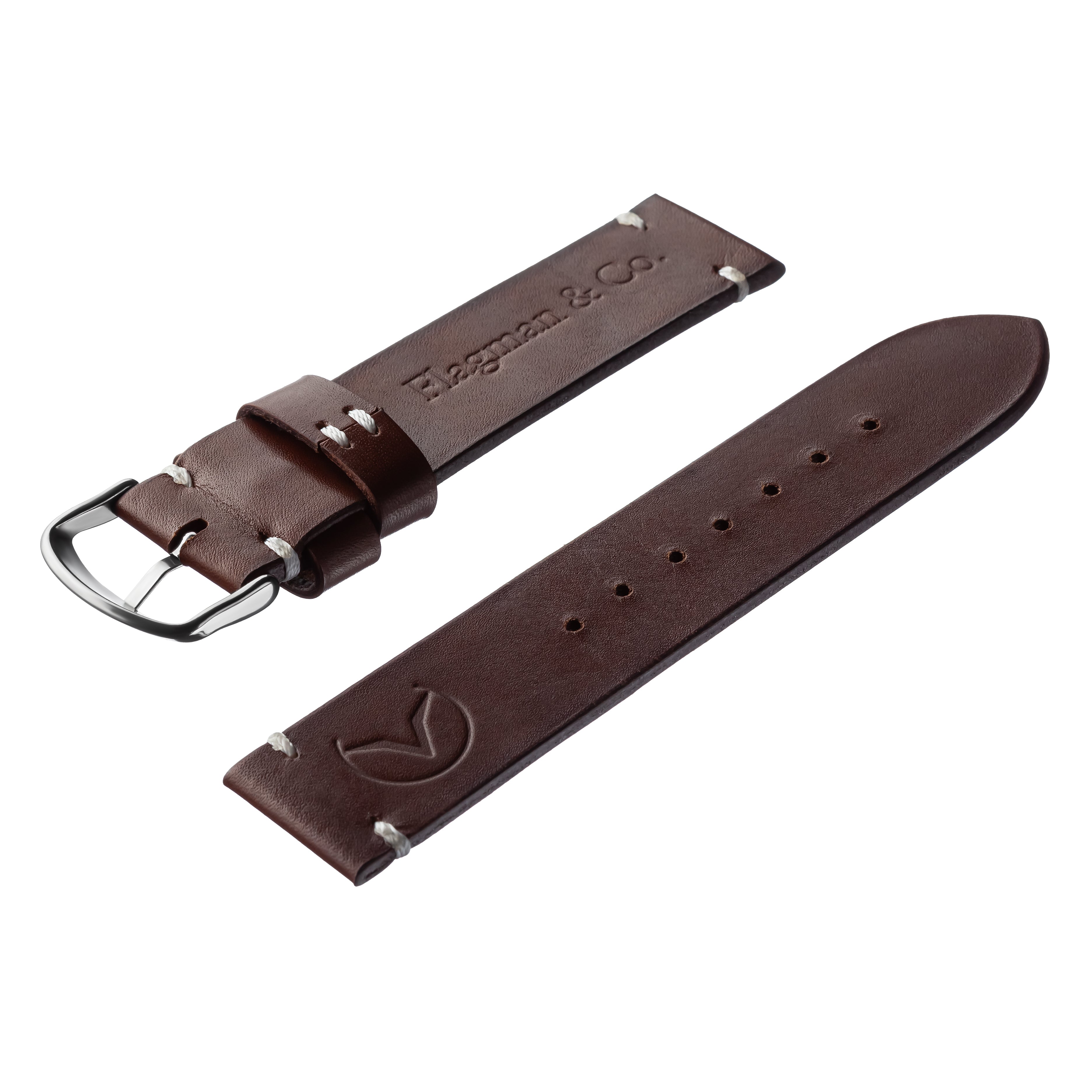 Back side of Brown Italian Pueblo leather Handmade watch strap