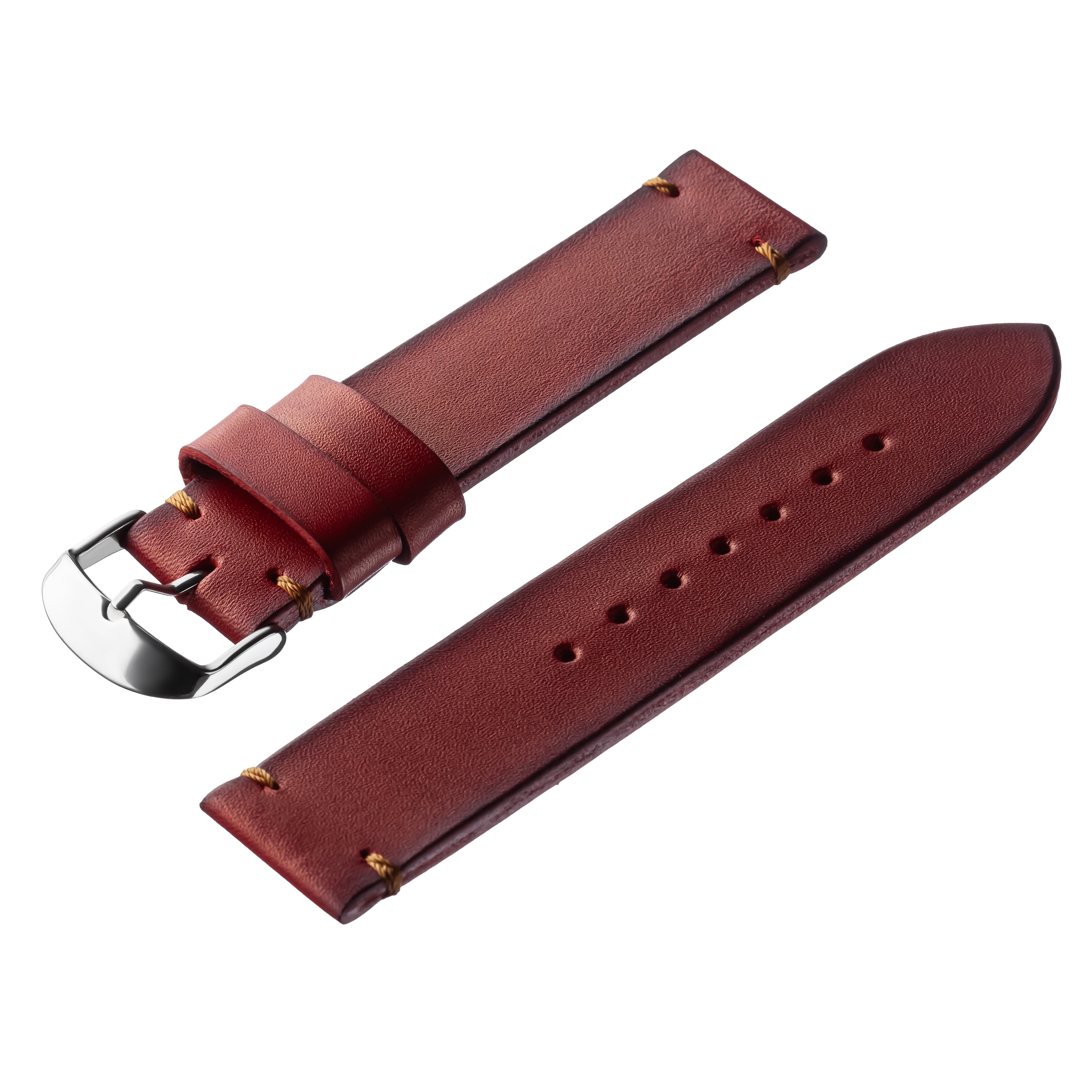 Italian Pueblo leather Handmade watch strap Red