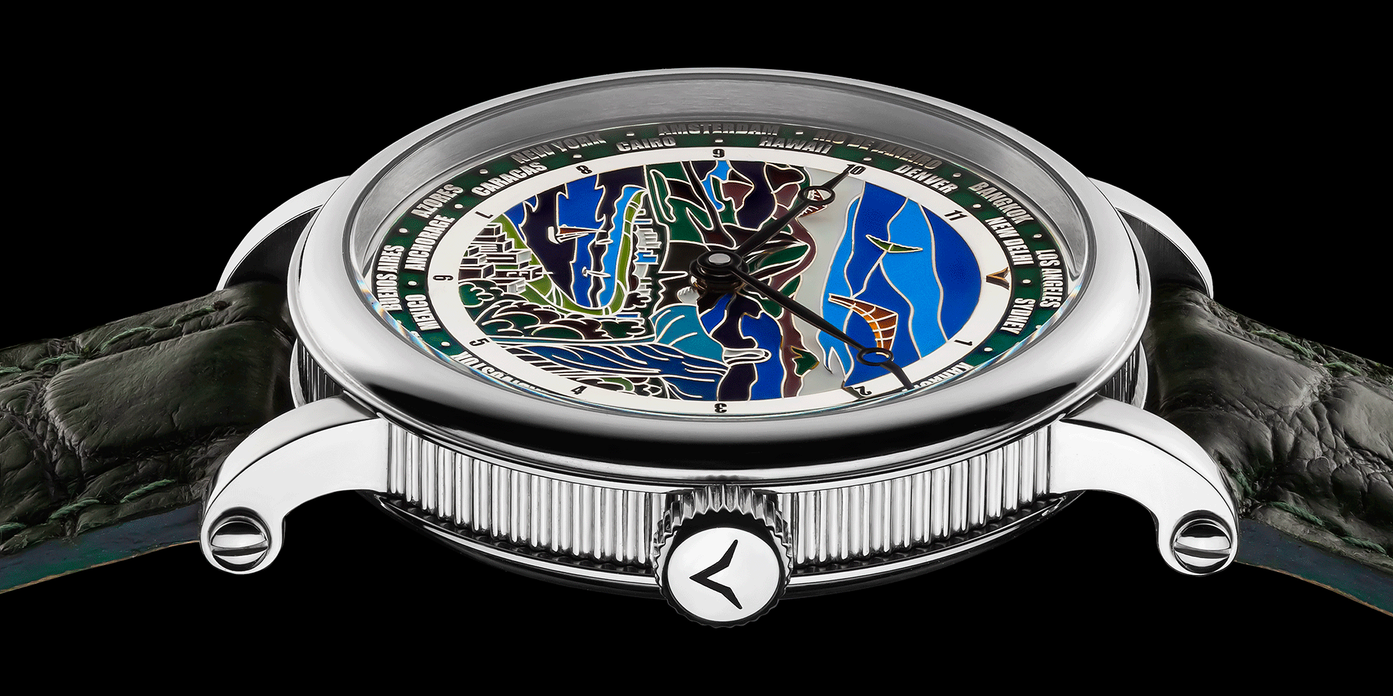 Close-up of mens mechanical watch crown - Rio de Janeiro