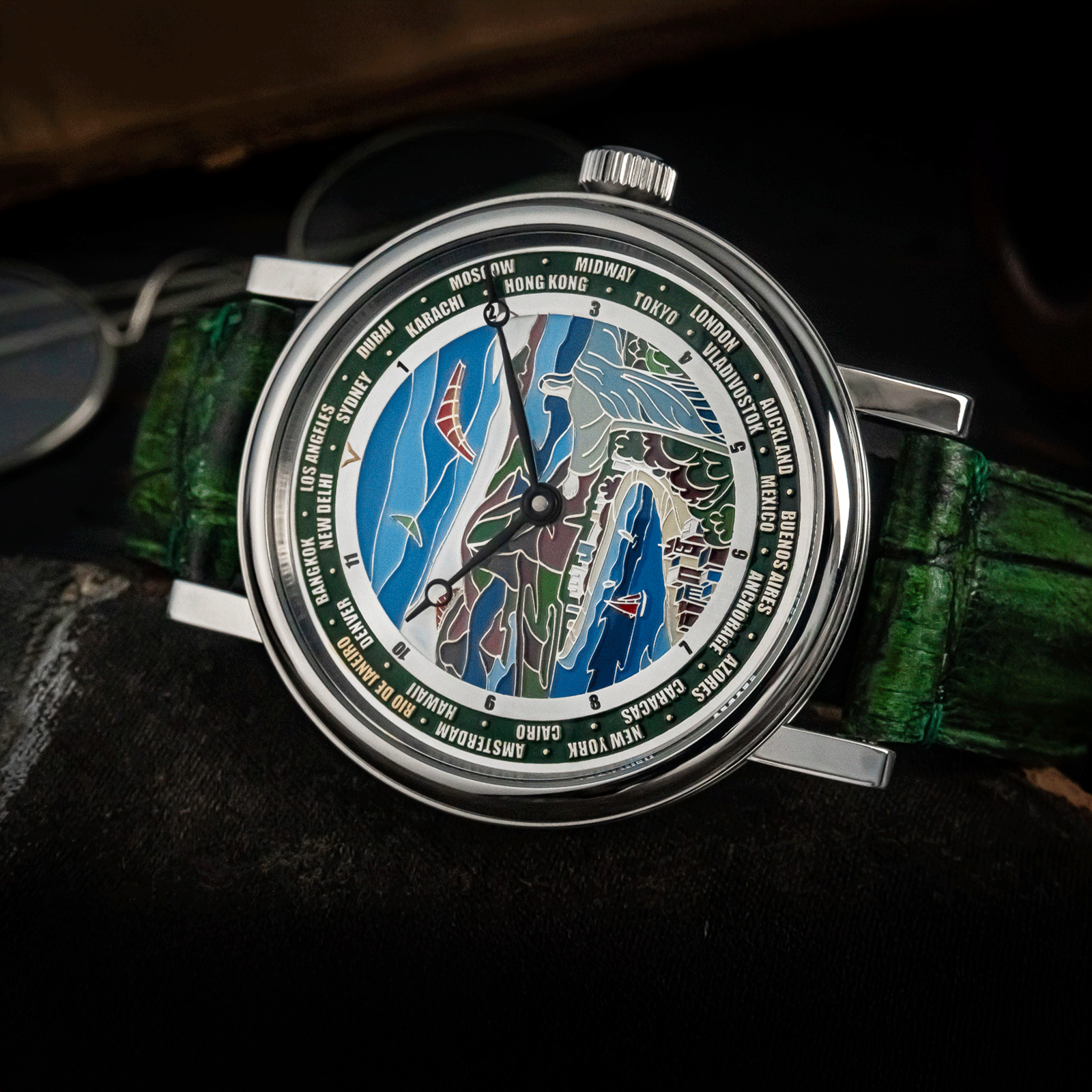 Lifestyle photo of handmade watch – Rio De Janeiro wristwatch