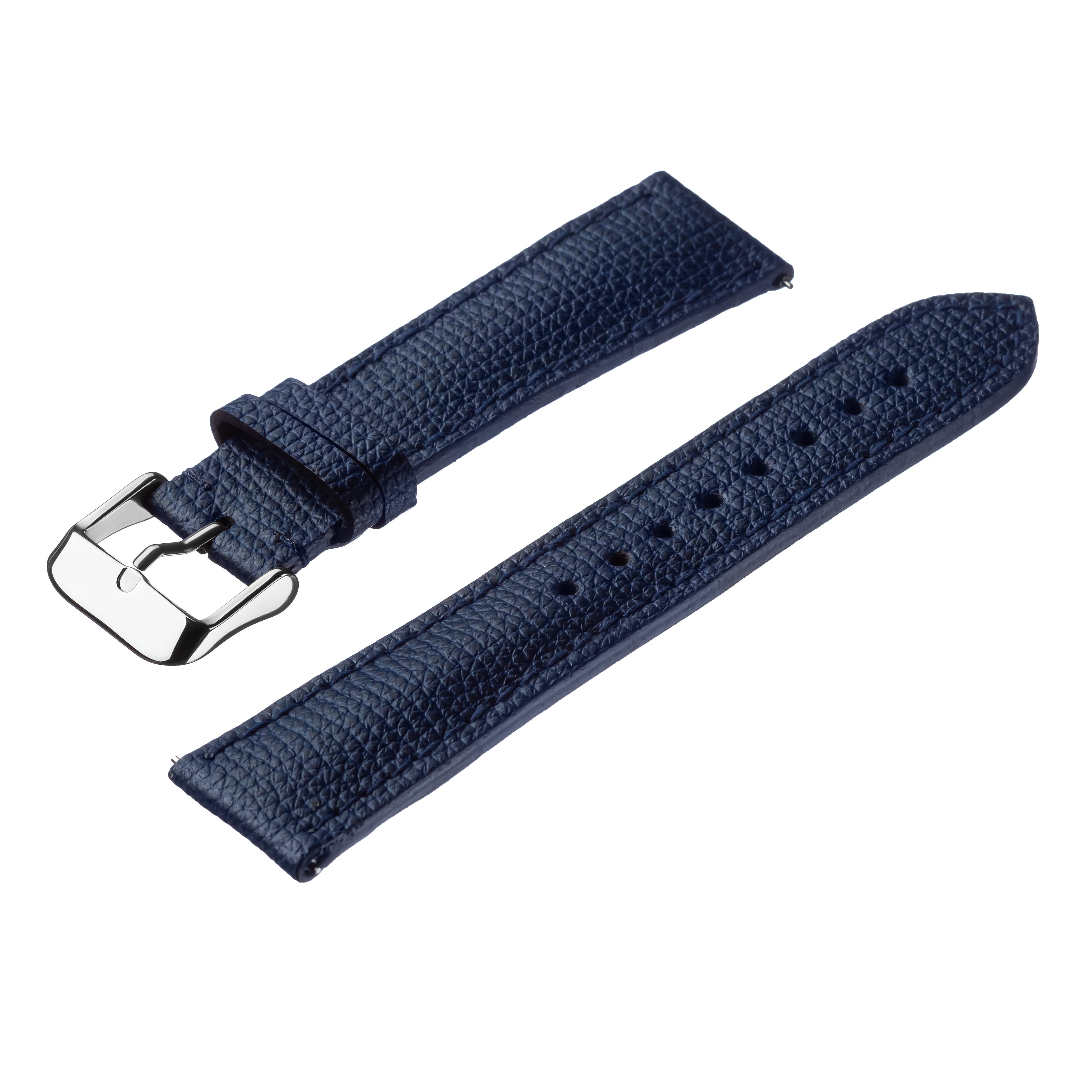 Blue Italian Safian leather Handmade watch strap