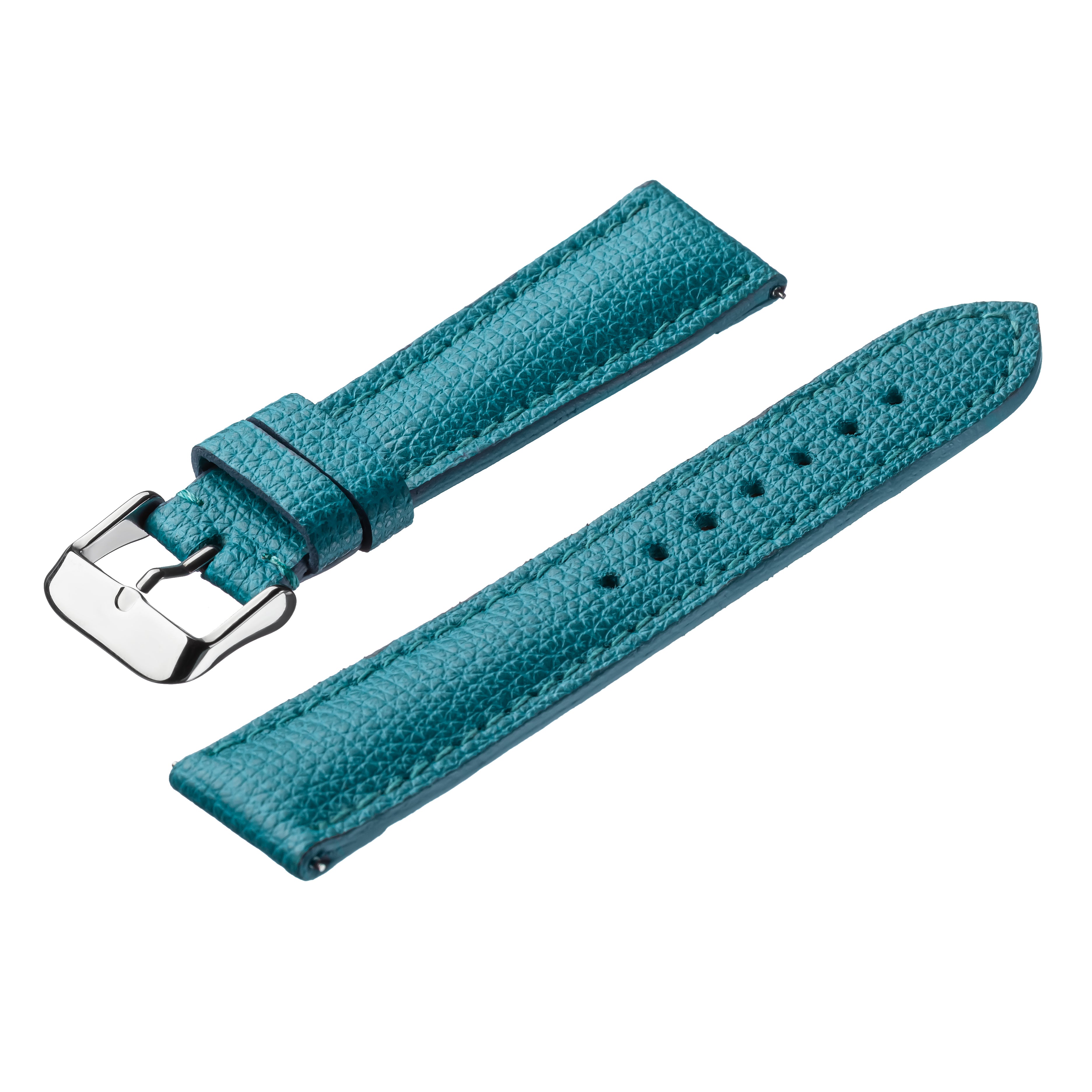 Light-blue Italian Safian leather Handmade watch strap
