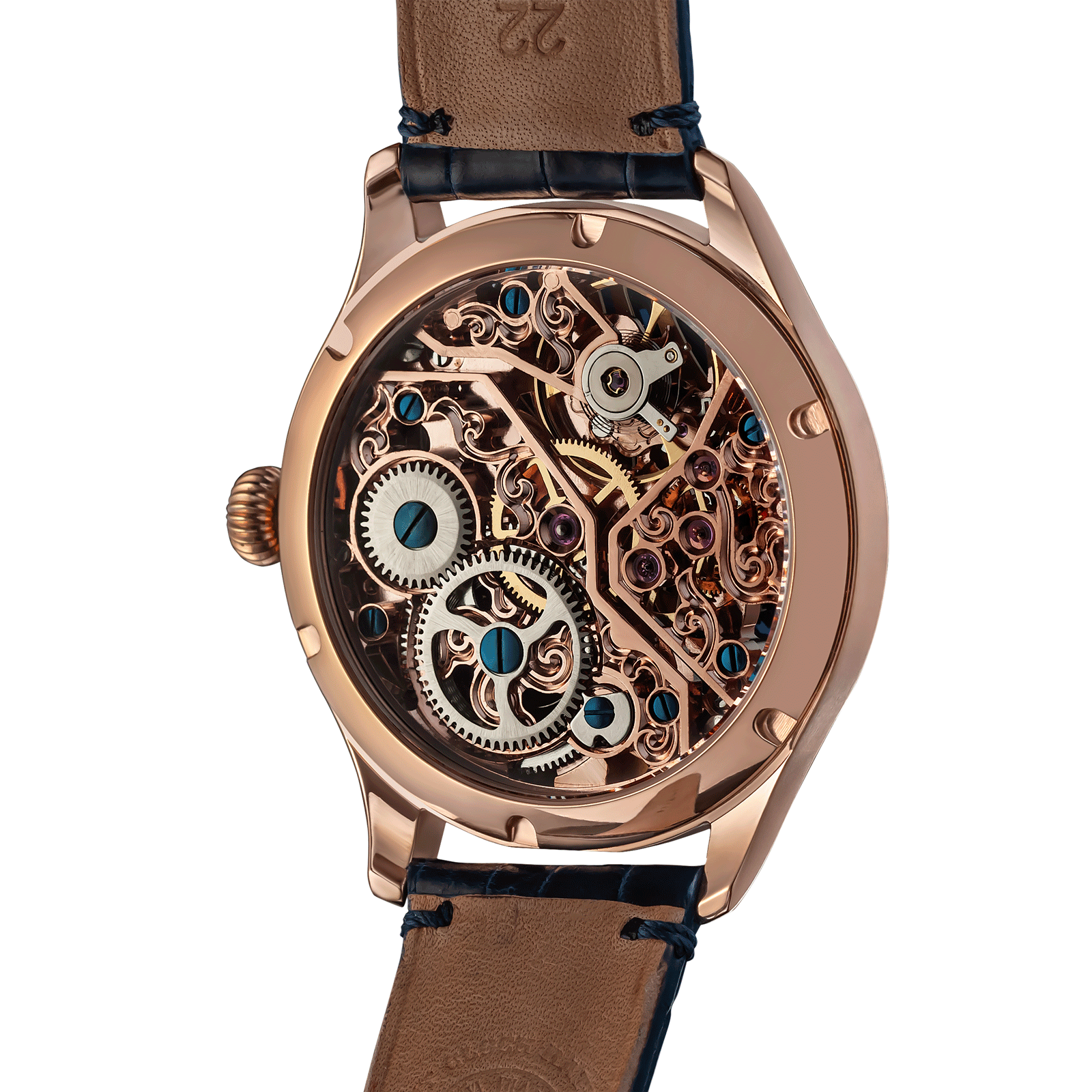 Skeleton watch San Marino with mechanical movement and leather strap