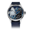 Blue Leather Strap on Spirit Handmade Watch #color_blue