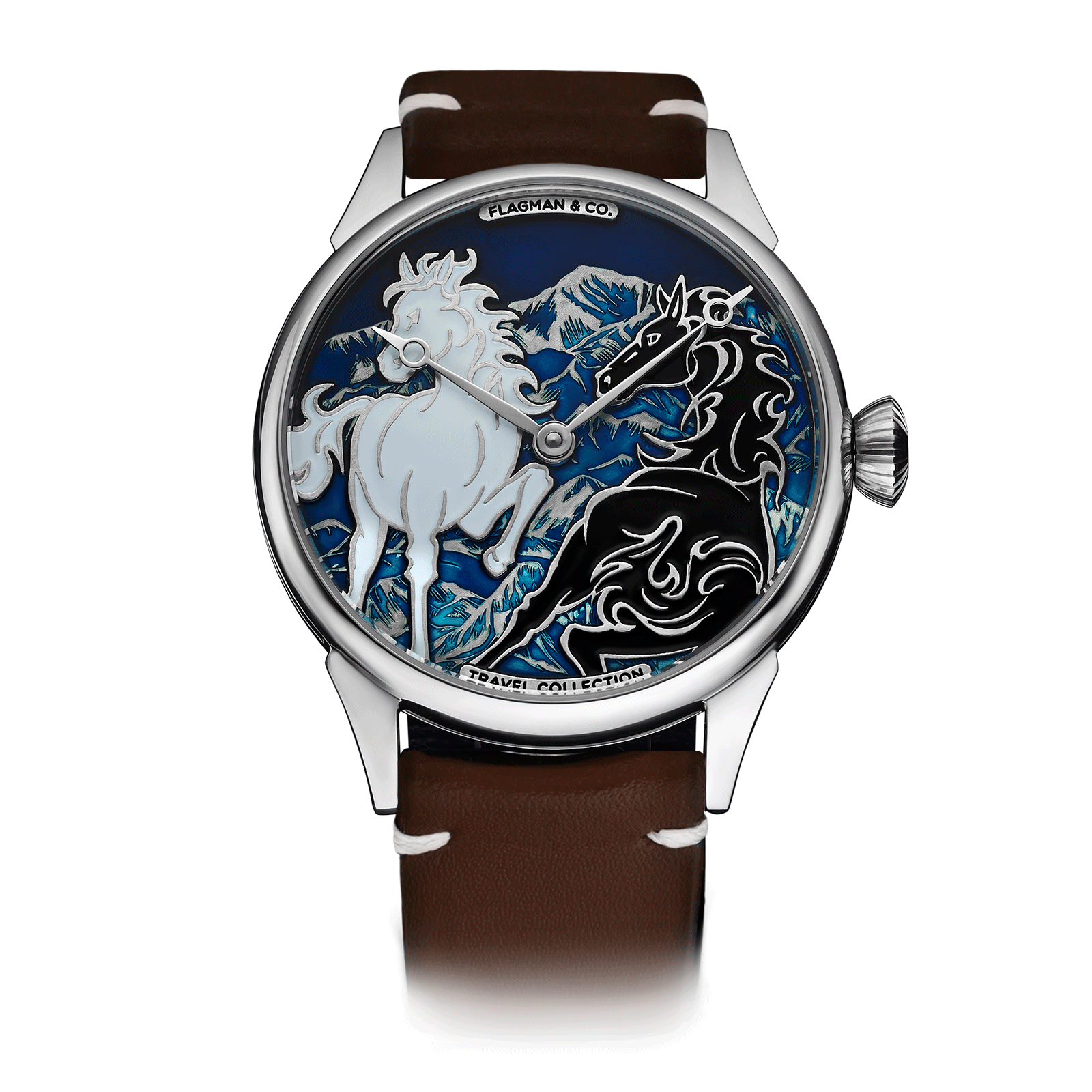 Brown Leather Strap on Spirit Mechanical Watch #color_brown