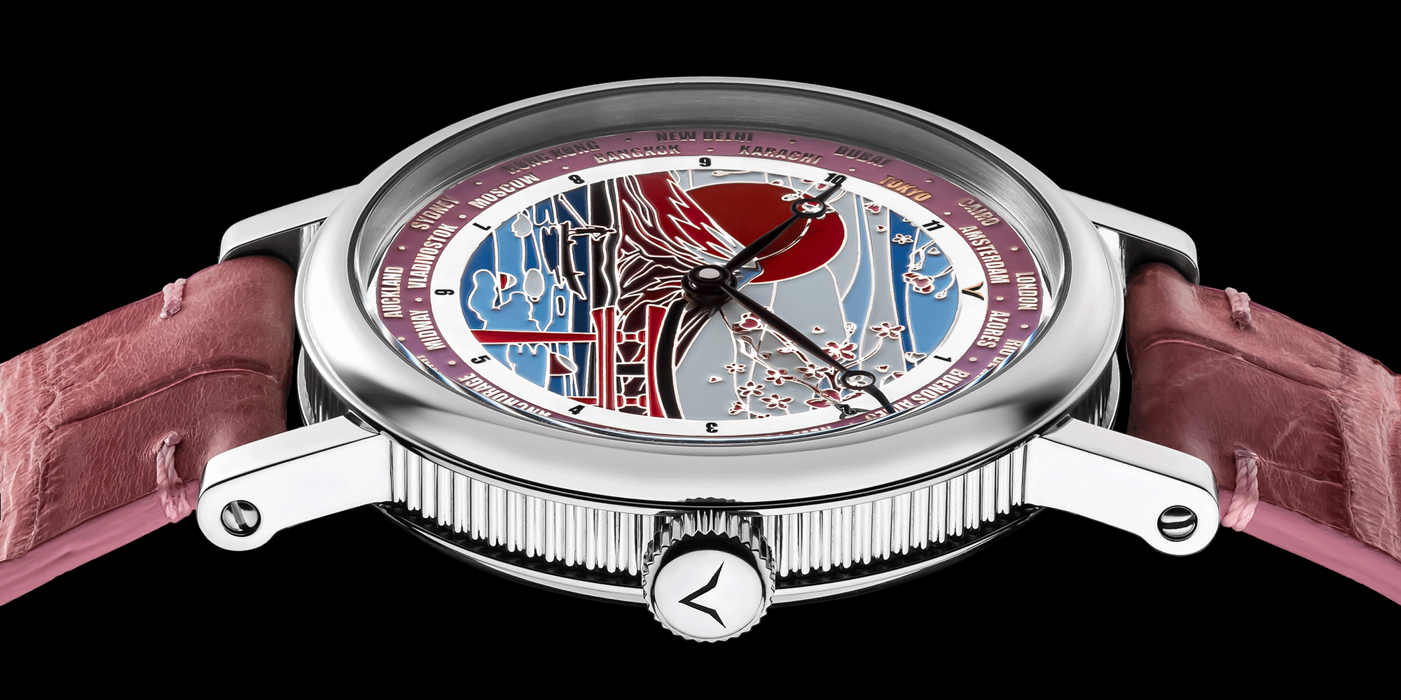 Close-up of mens mechanical watch crown - Tokyo