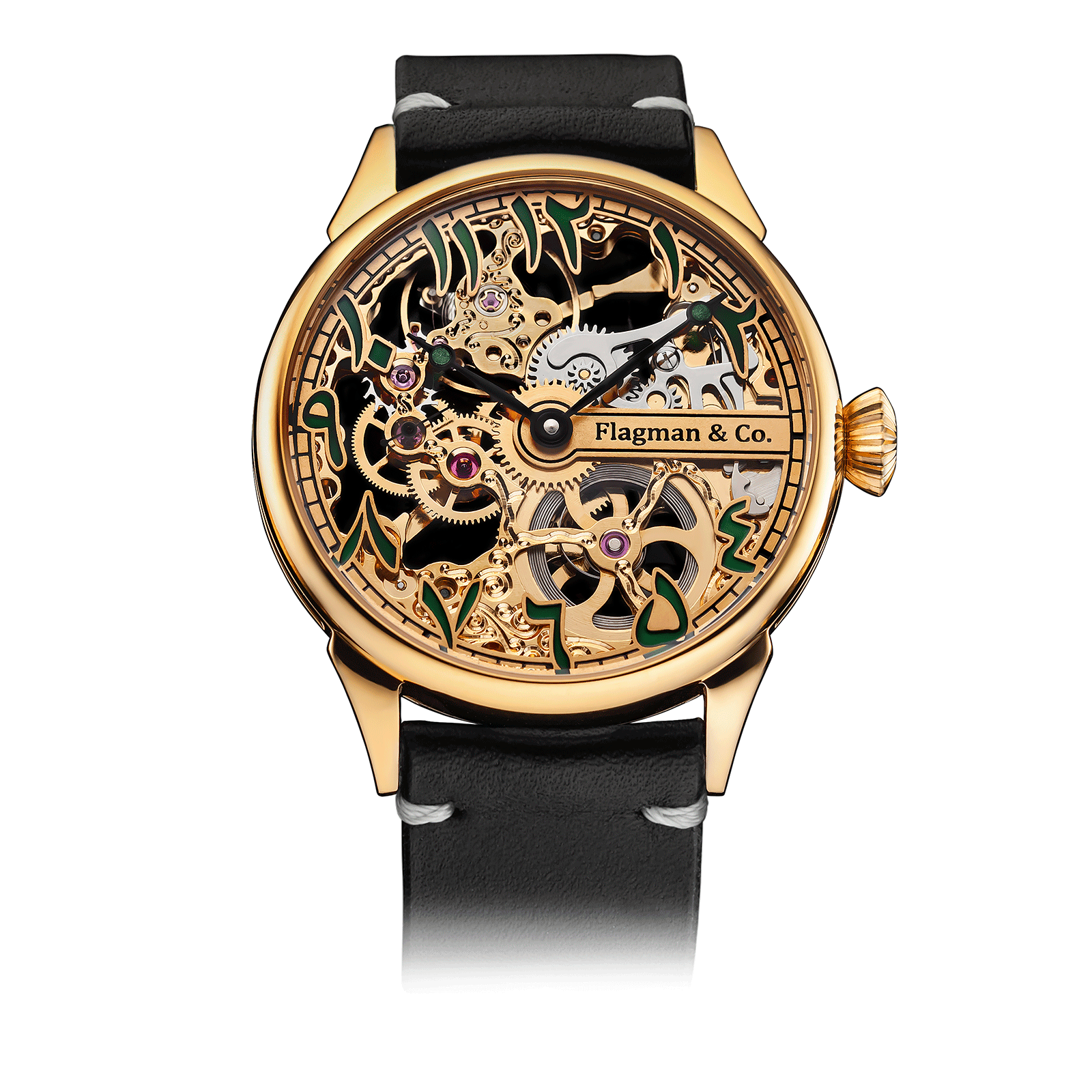 Arabic Emerald watch – Black Strap #color_black