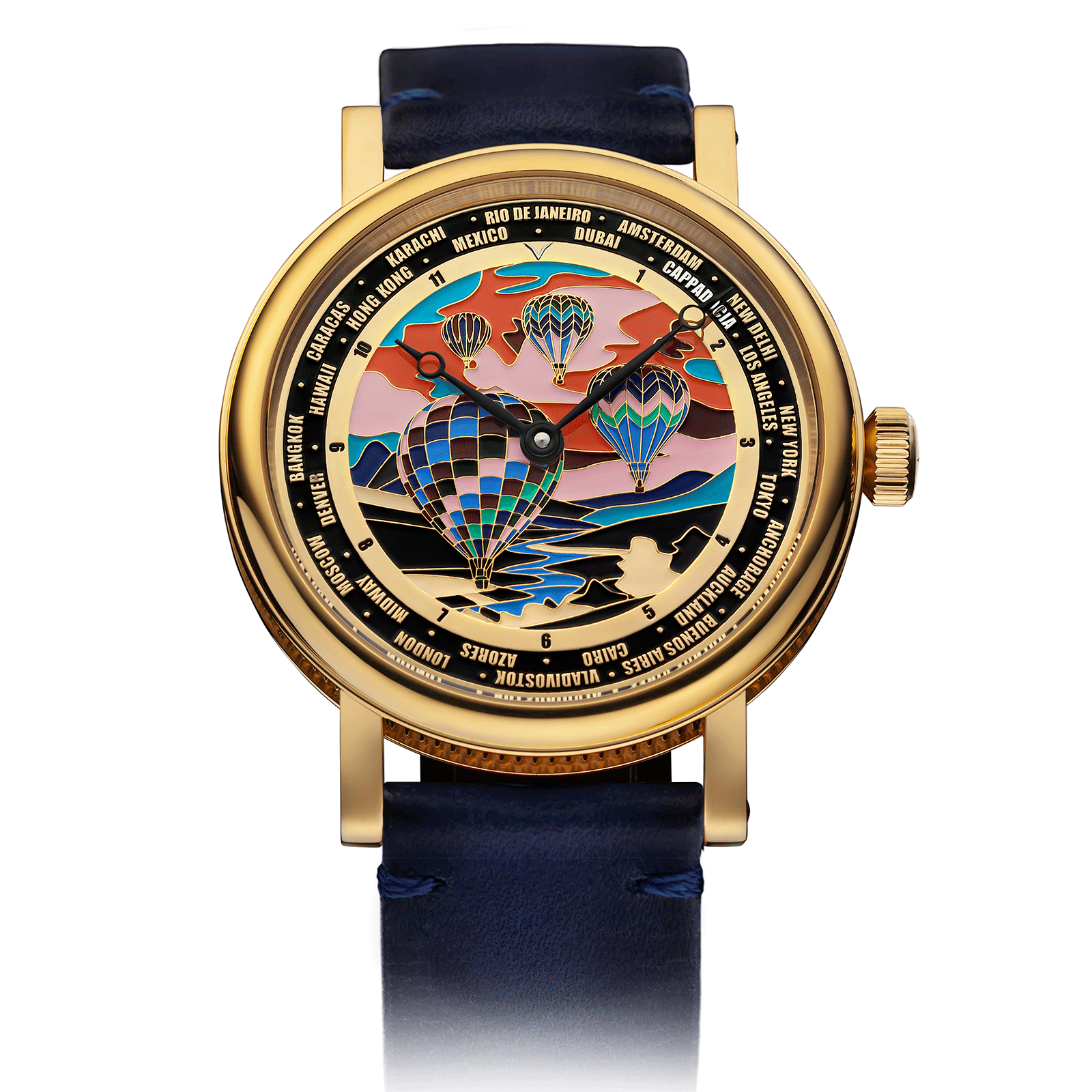 Blue Leather Strap on Mechanical Watch Cappadocia #color_blue