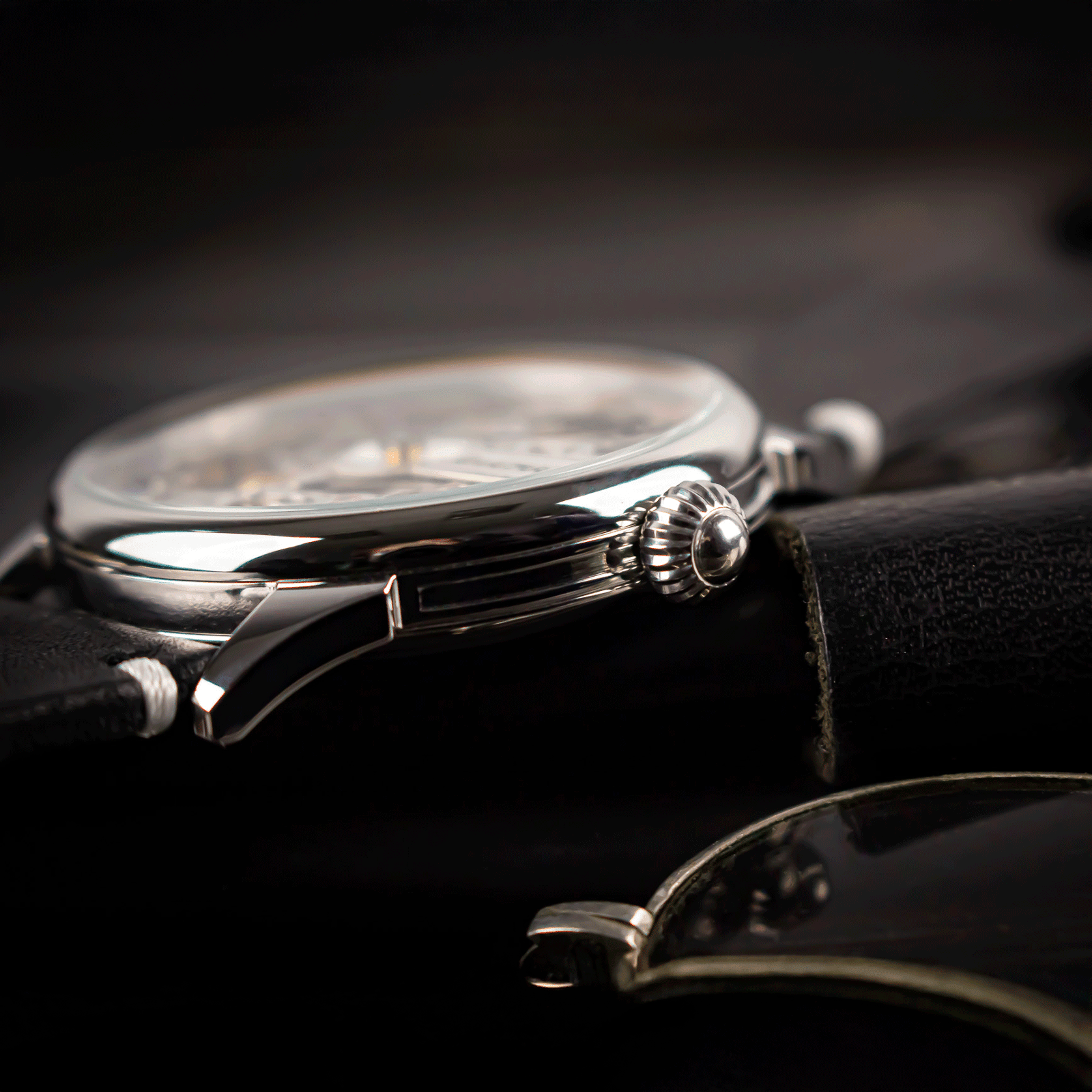 Lifestyle photo of casino watch in casino-inspired setting – mechanical skeleton watch