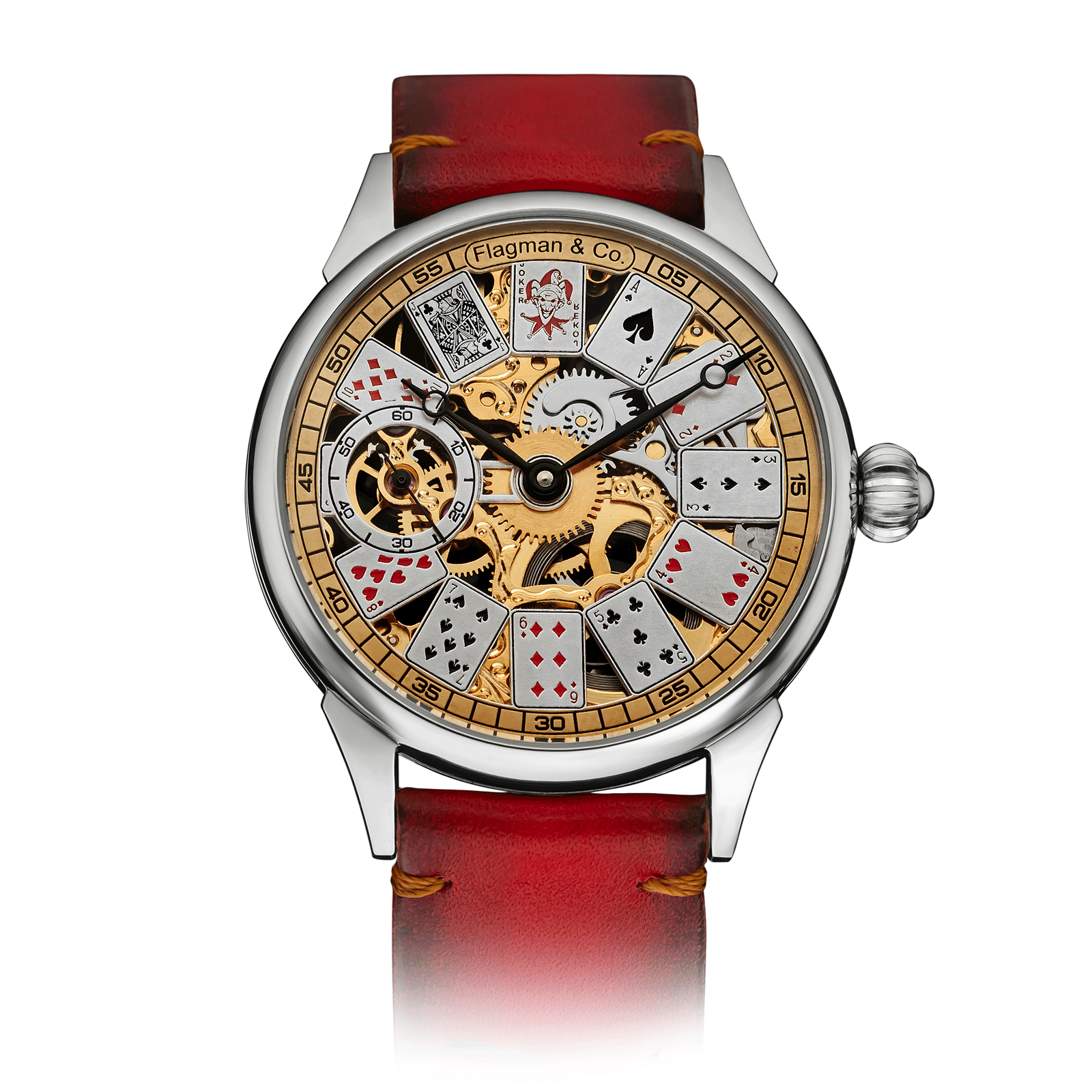 Red Strap Skeleton Watch – Card Table 2.0 #color_red
