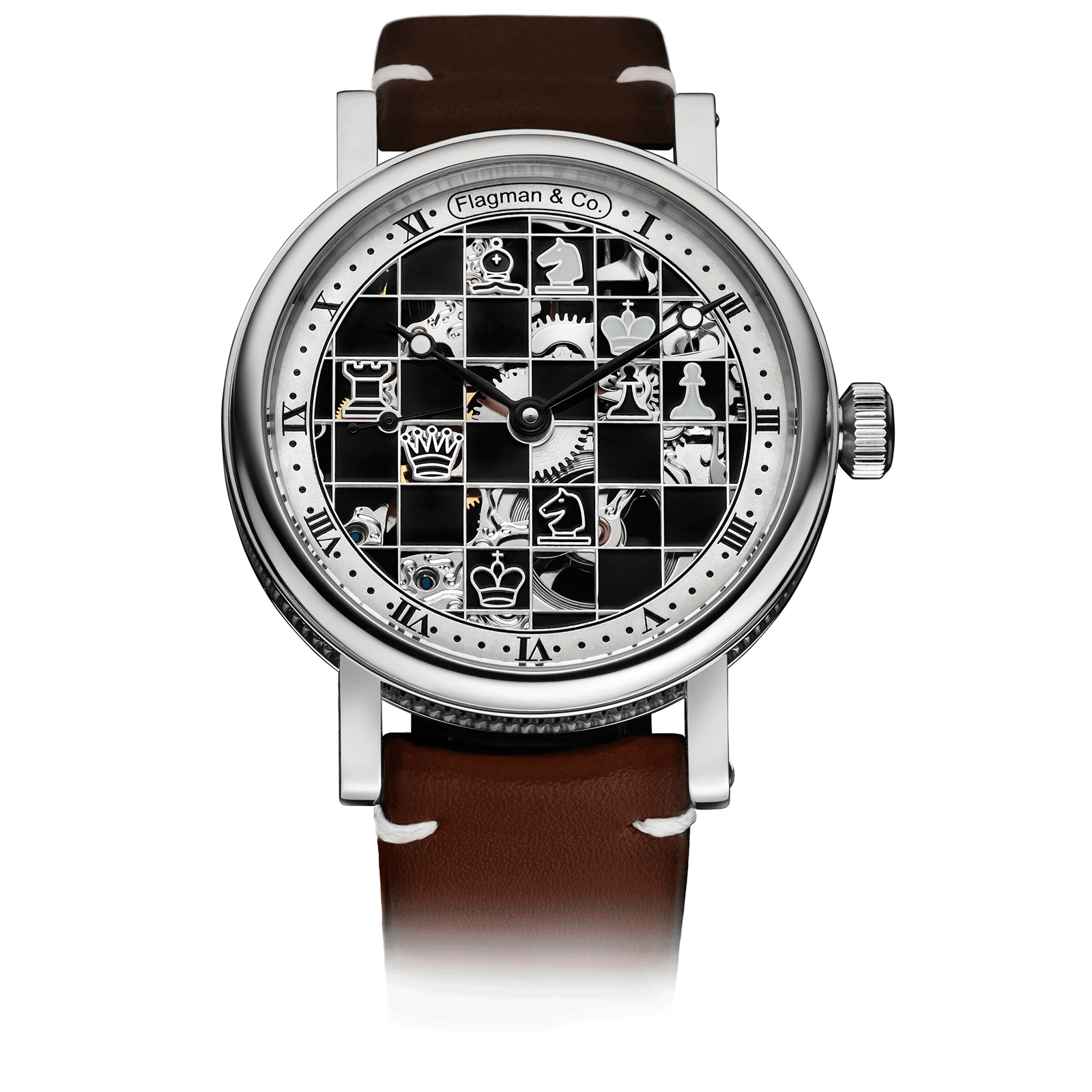 Brown Strap – Skeleton Watch #color_brown