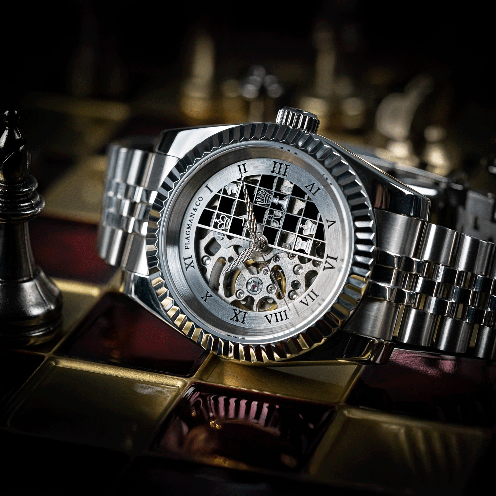 Lifestyle photo of Mechanical Watch in checkmate watch - Chess
