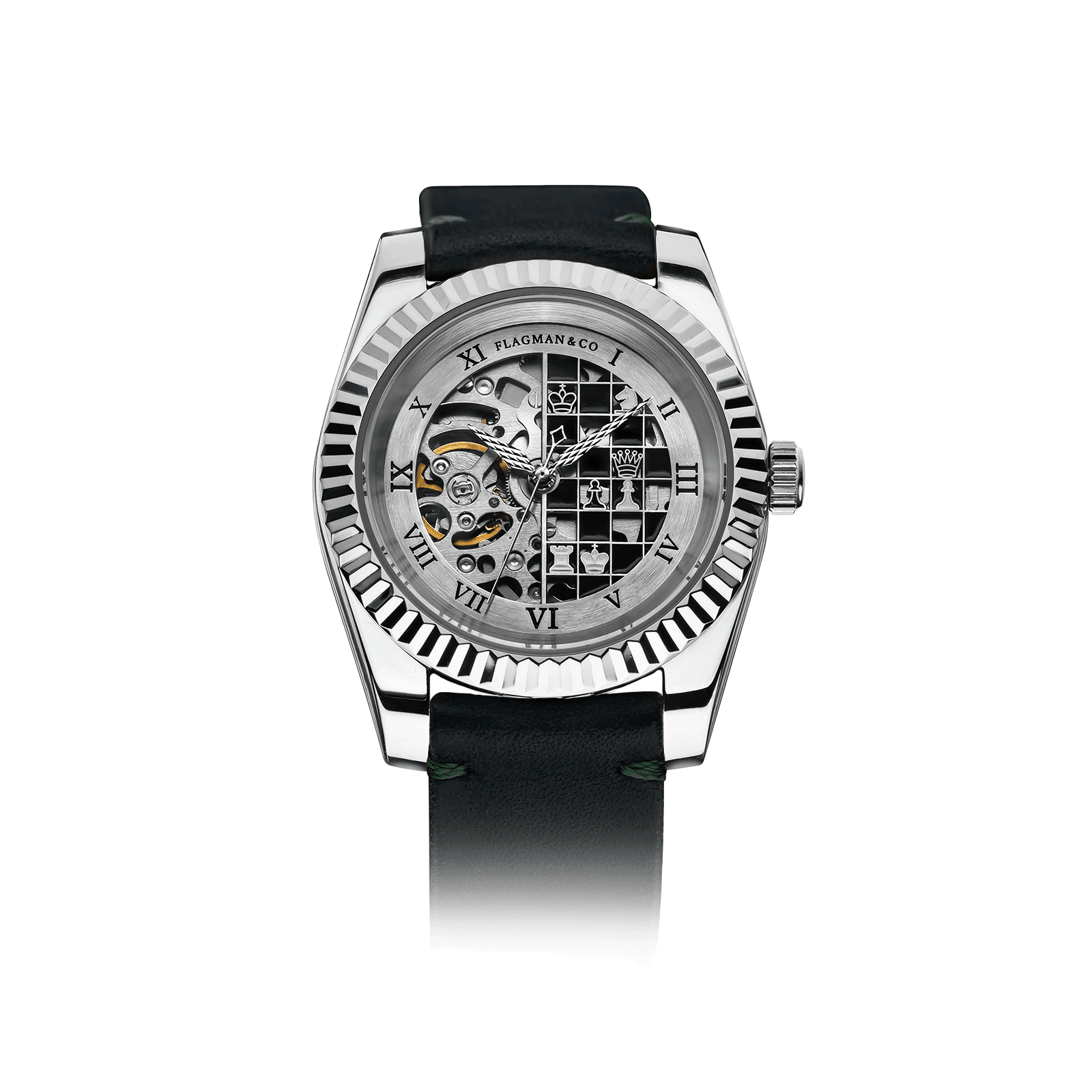 luxury mens watch Chess – Green Strap #color_green