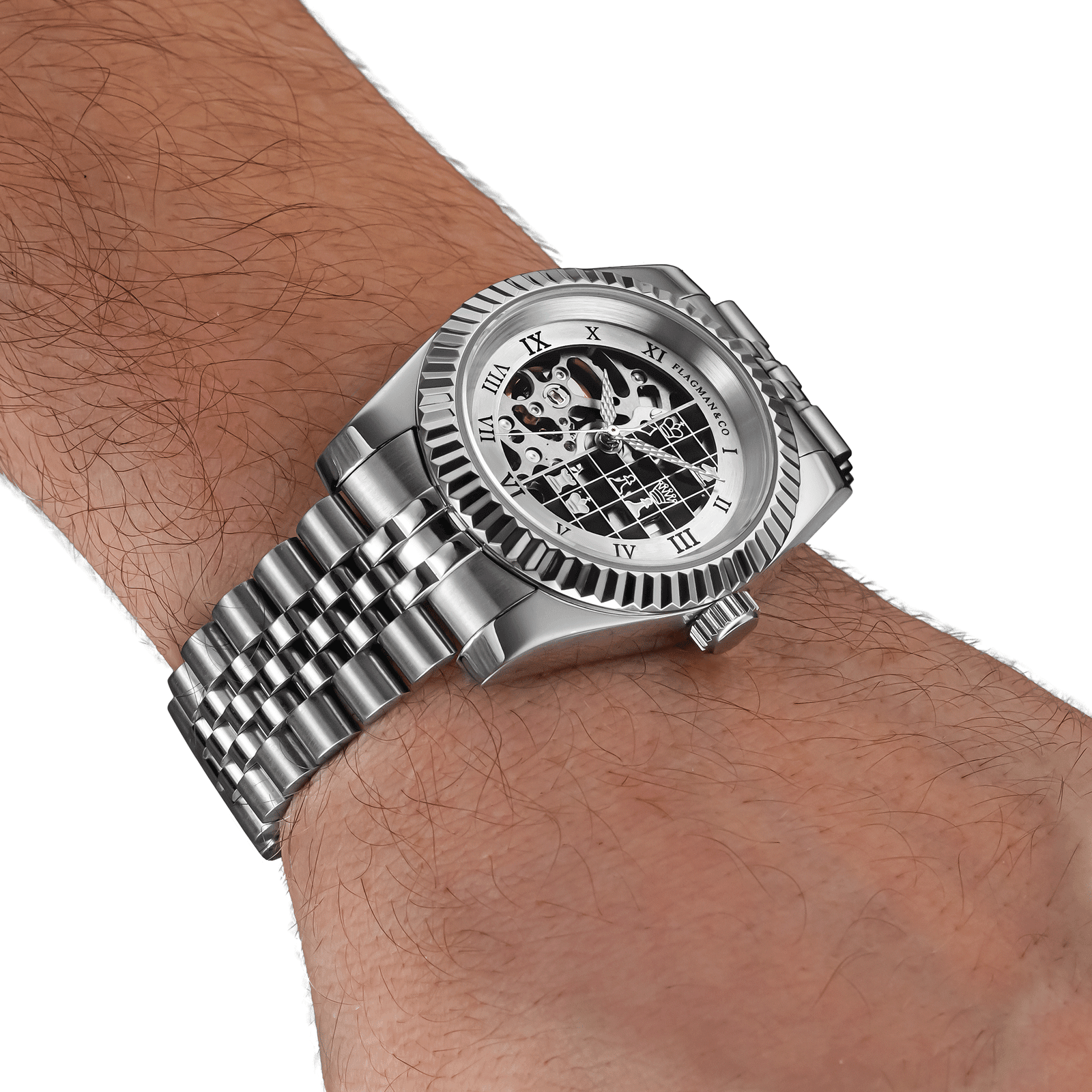 Handmade watch worn on wrist - Chess watch