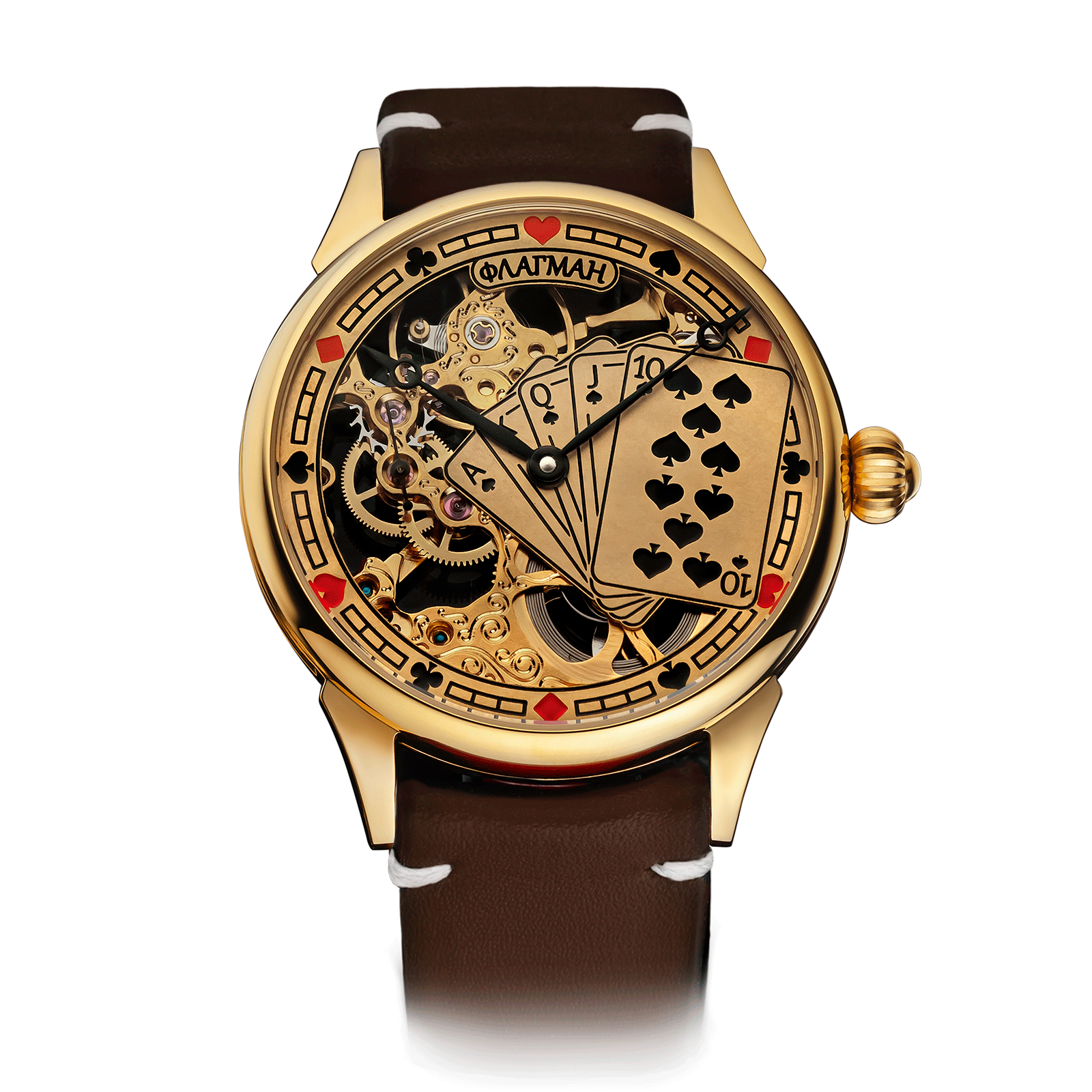 Brown Strap – Casino Skeleton Watch #color_brown