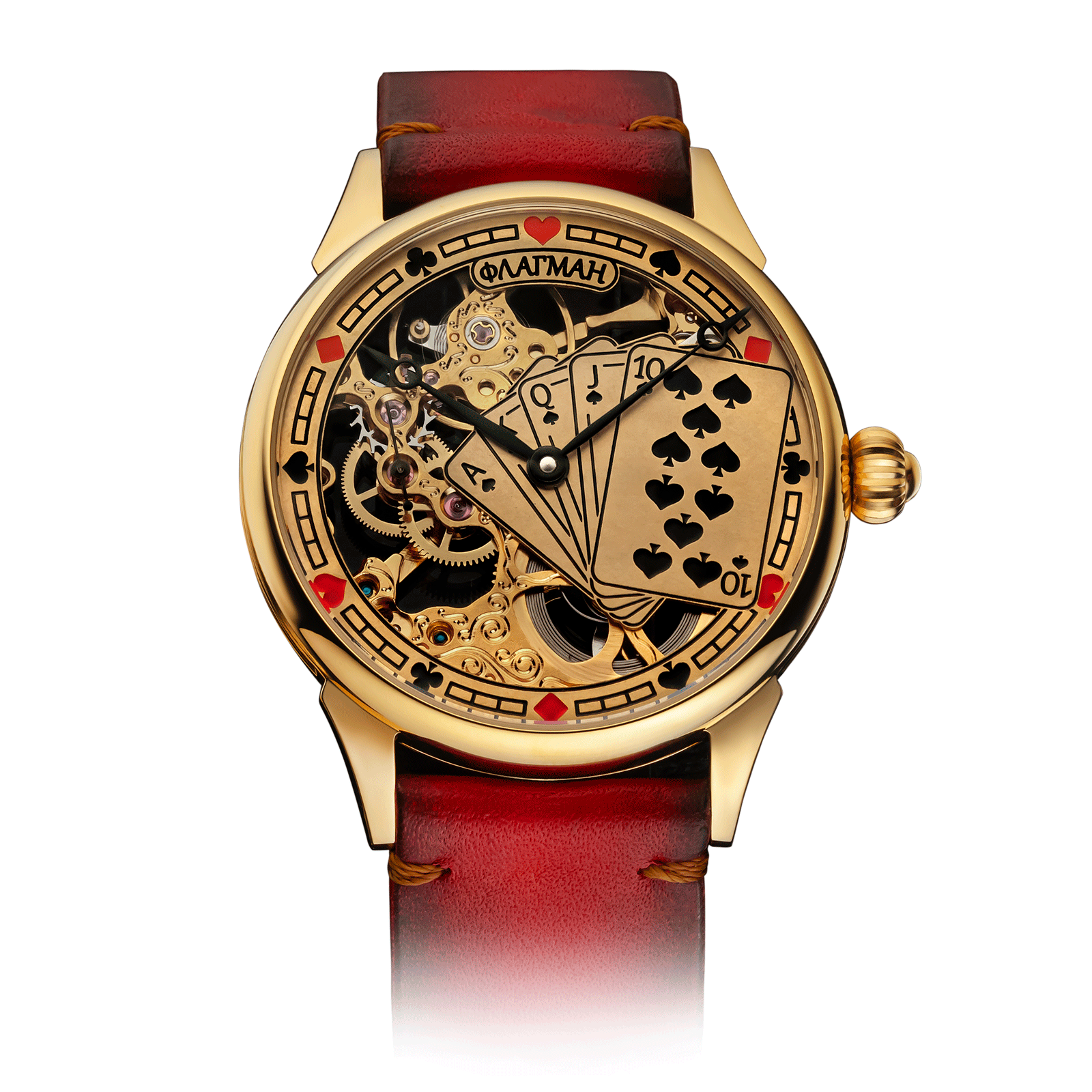 Red Strap Skeleton Watch – Flush Royale watch #color_red
