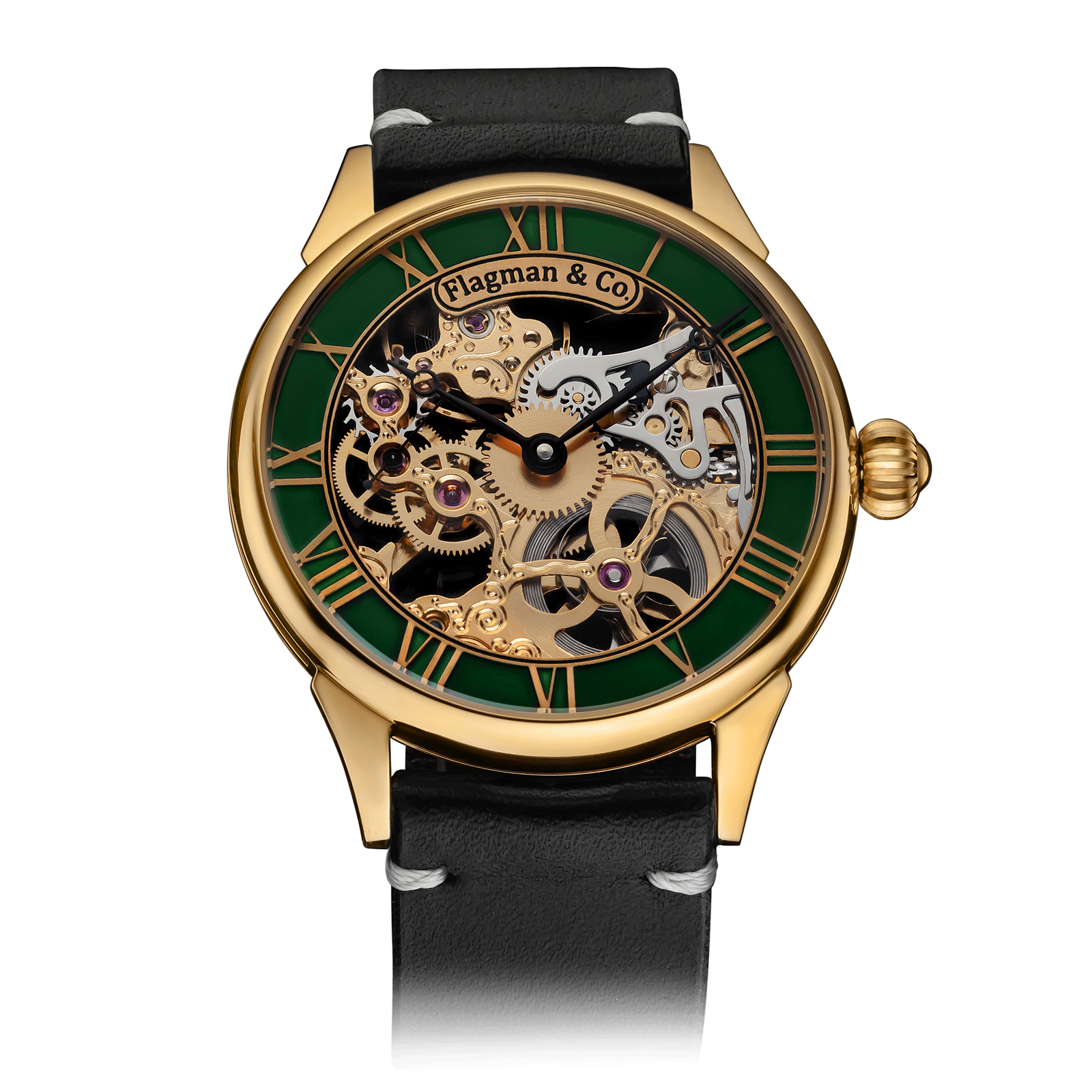 Emerald Rim watch – Black Strap #color_black