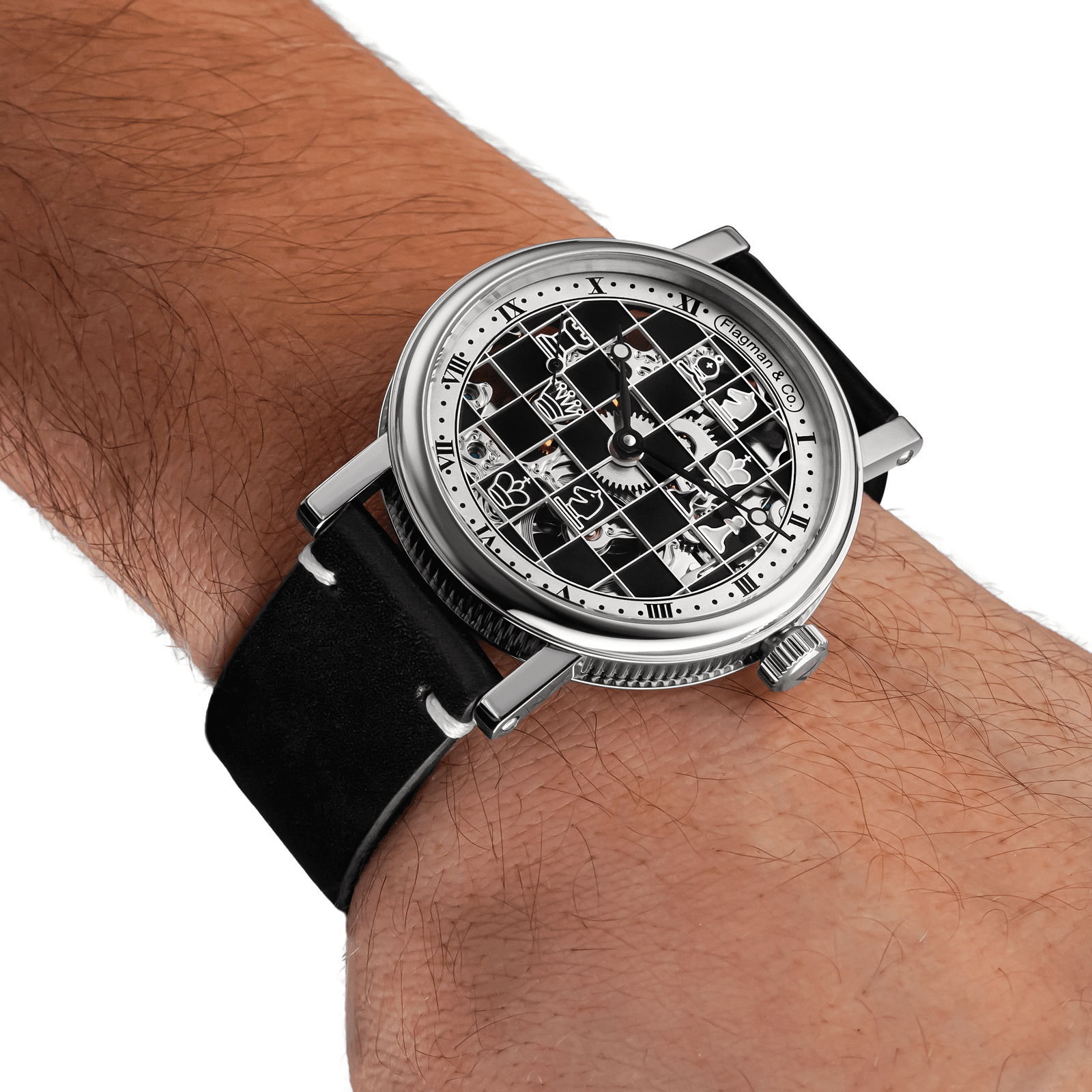 Handmade watch worn on wrist