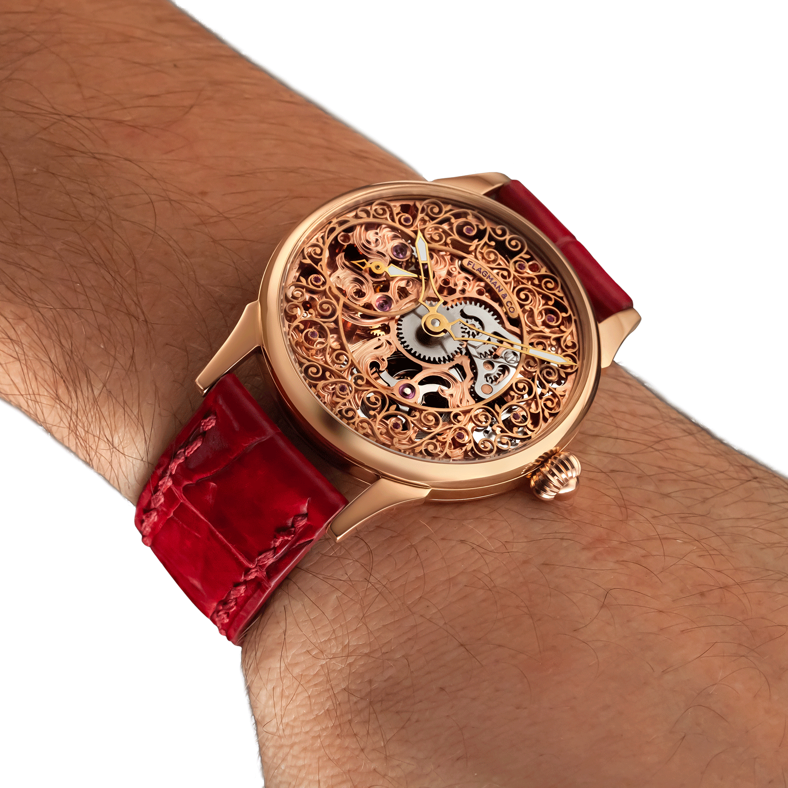 Handmade watch worn on wrist - Lace