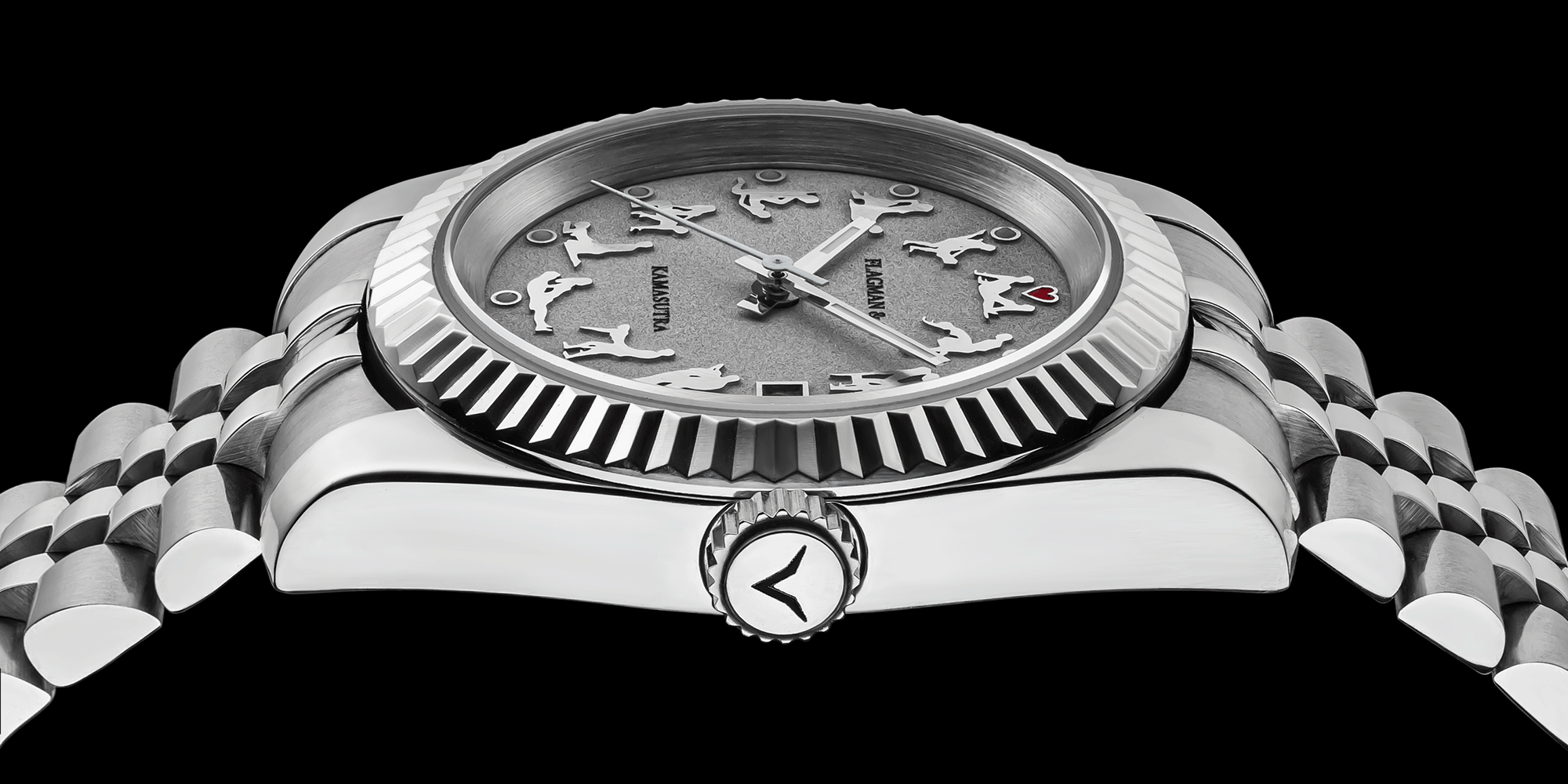 Close-up of mens handmade mechanical watch crown - KS