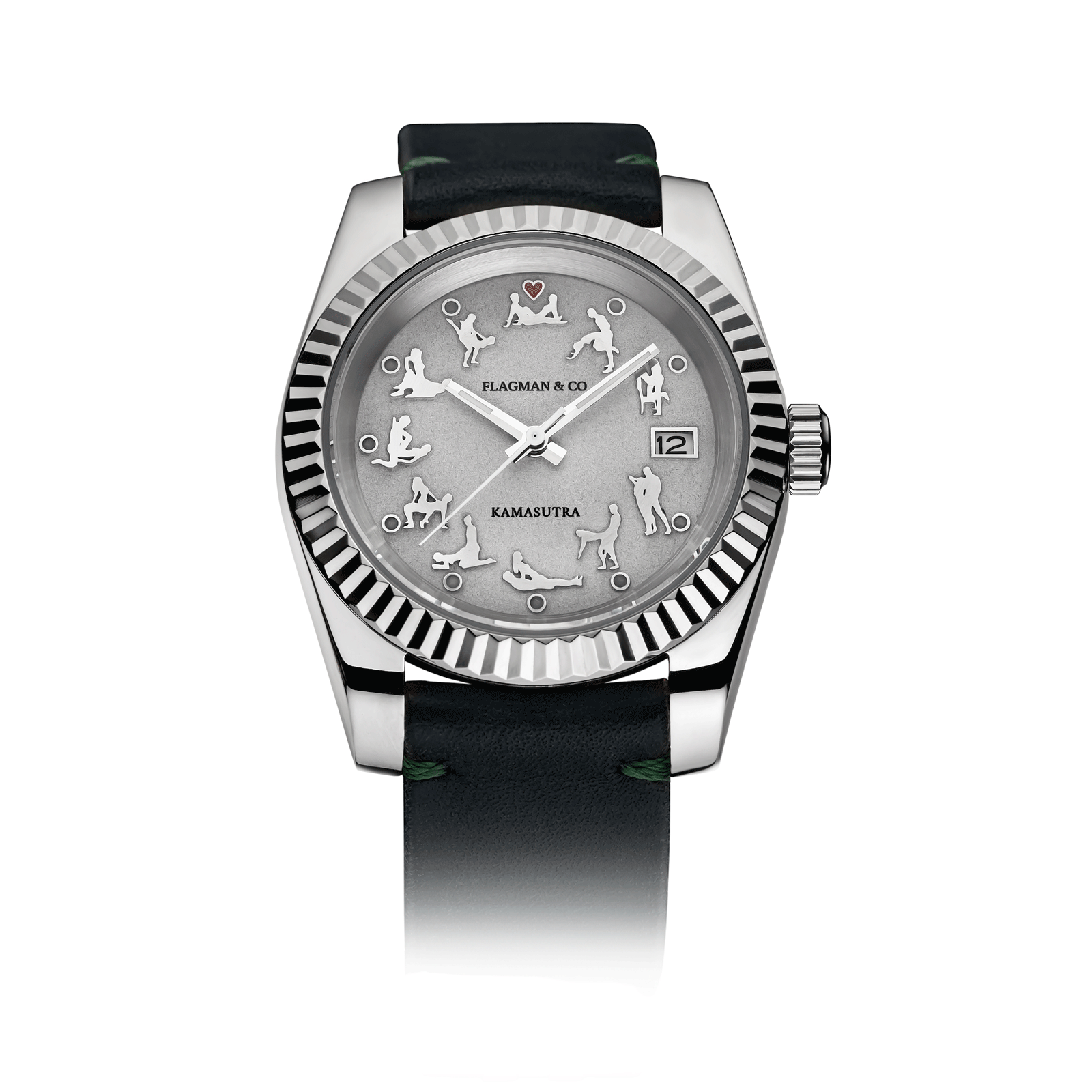 Handmade KS watch on white background #color_green