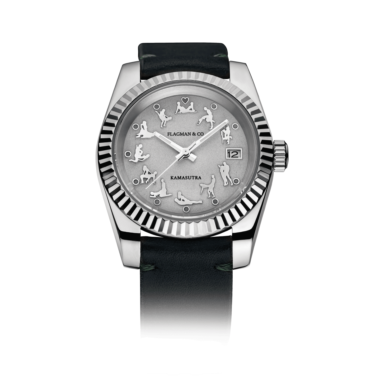 Handmade KS watch on white background #color_green