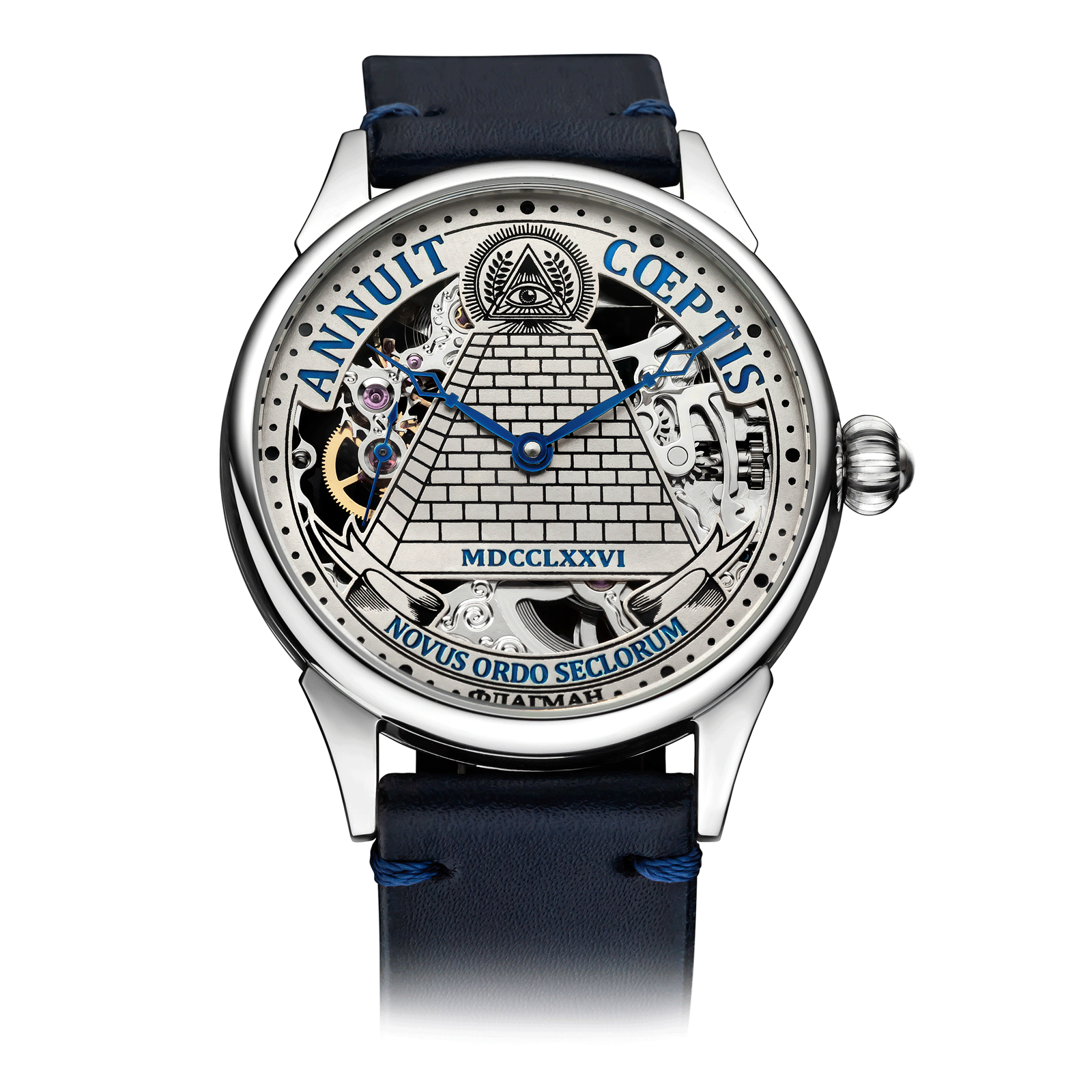 Mechanical watch Masonic Lodge with Blue Strap #color_blue