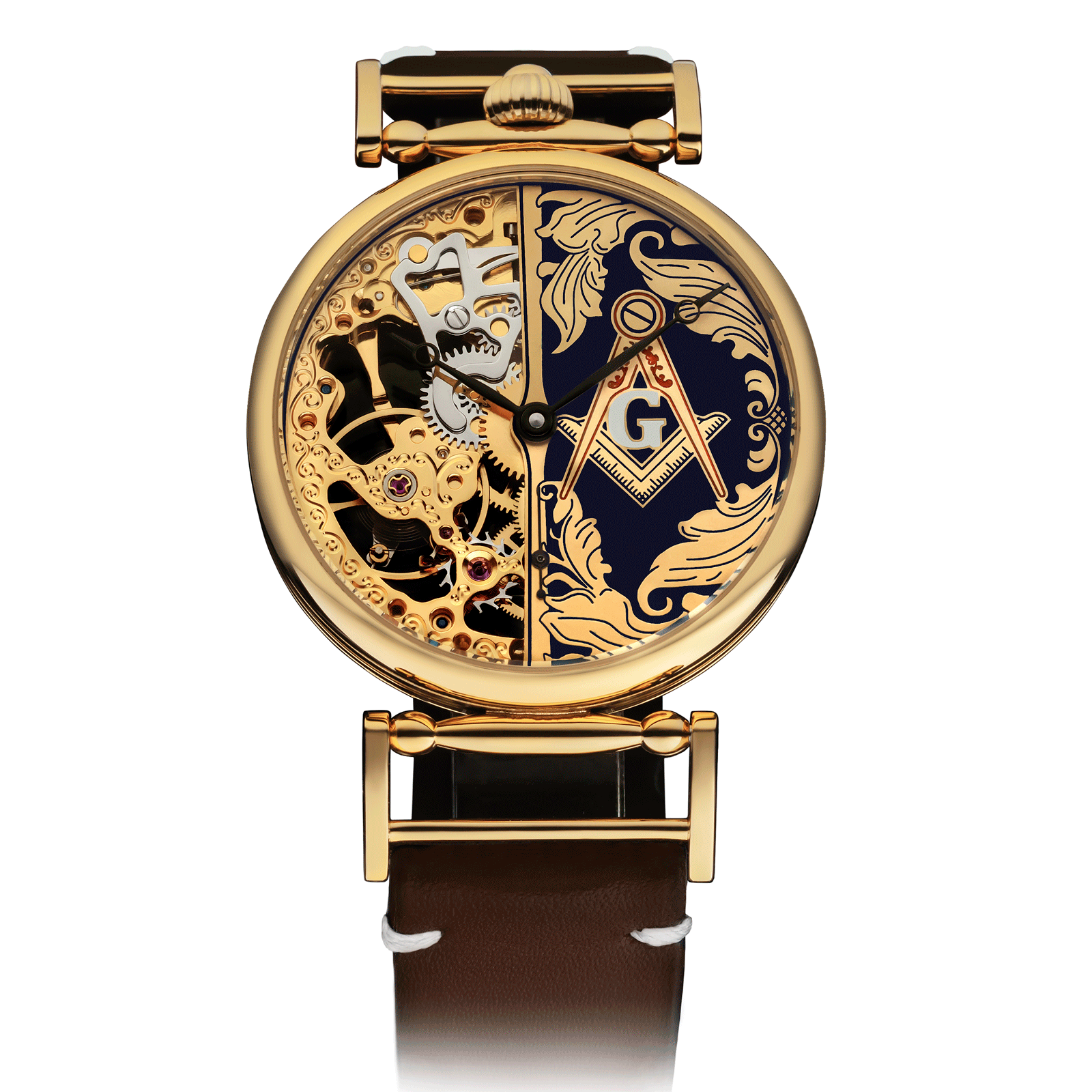 Brown Strap – Skeleton Watch #color_brown