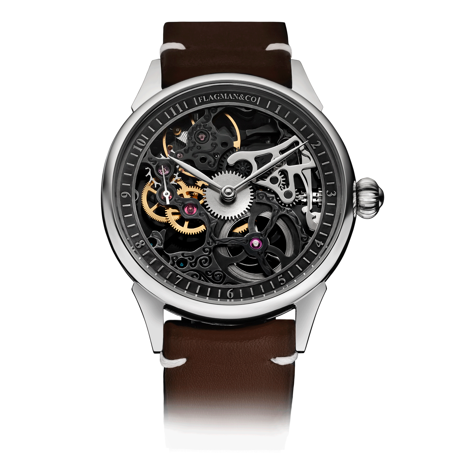 Brown Strap – Skeleton Watch #color_brown