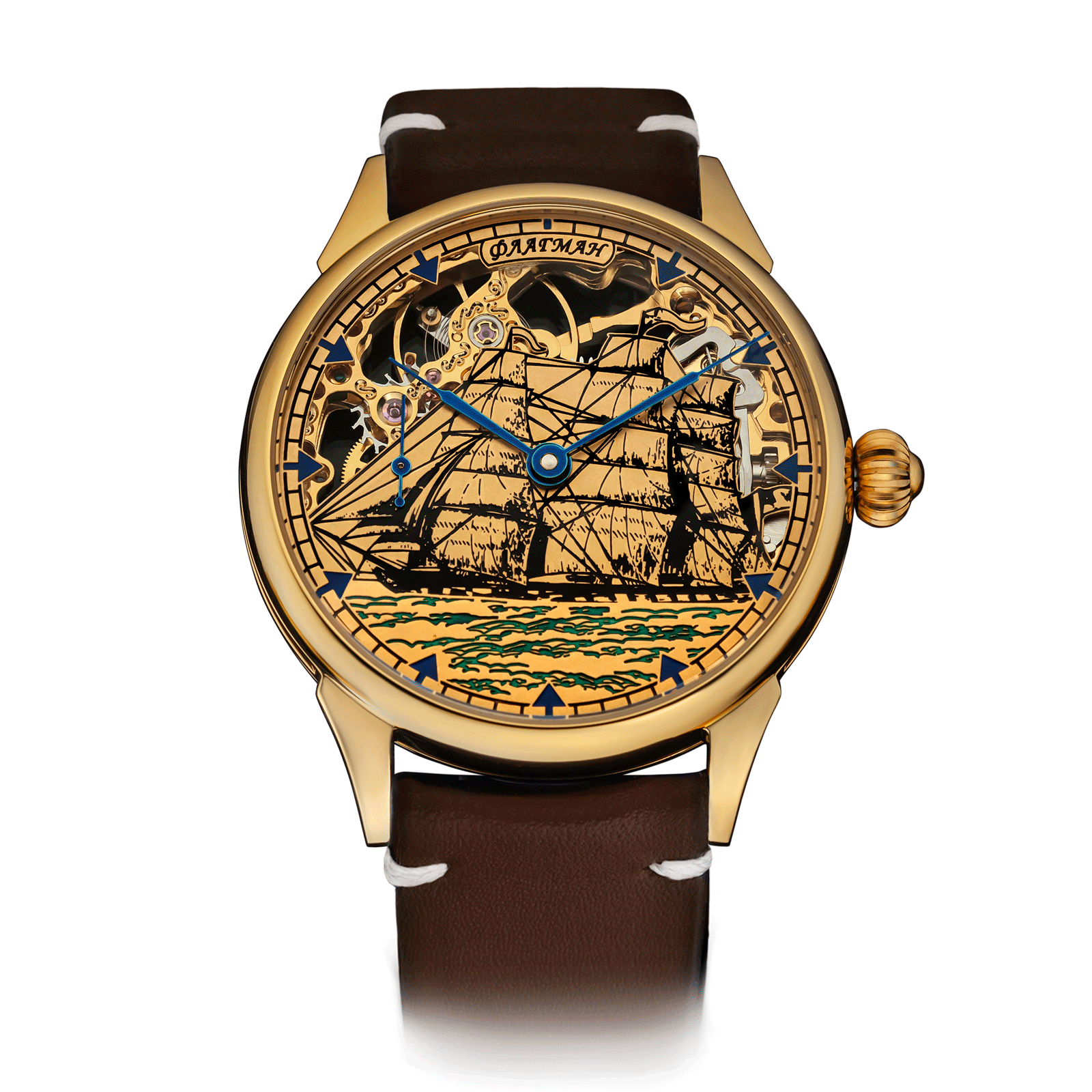Brown Strap – Skeleton Watch #color_brown
