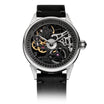 Gray Leather Strap on Skeleton Watch #color_gray