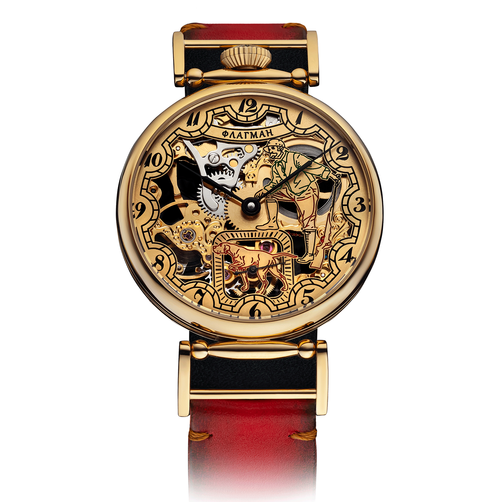 Red Strap Mens Watch – Handmade watch #color_red