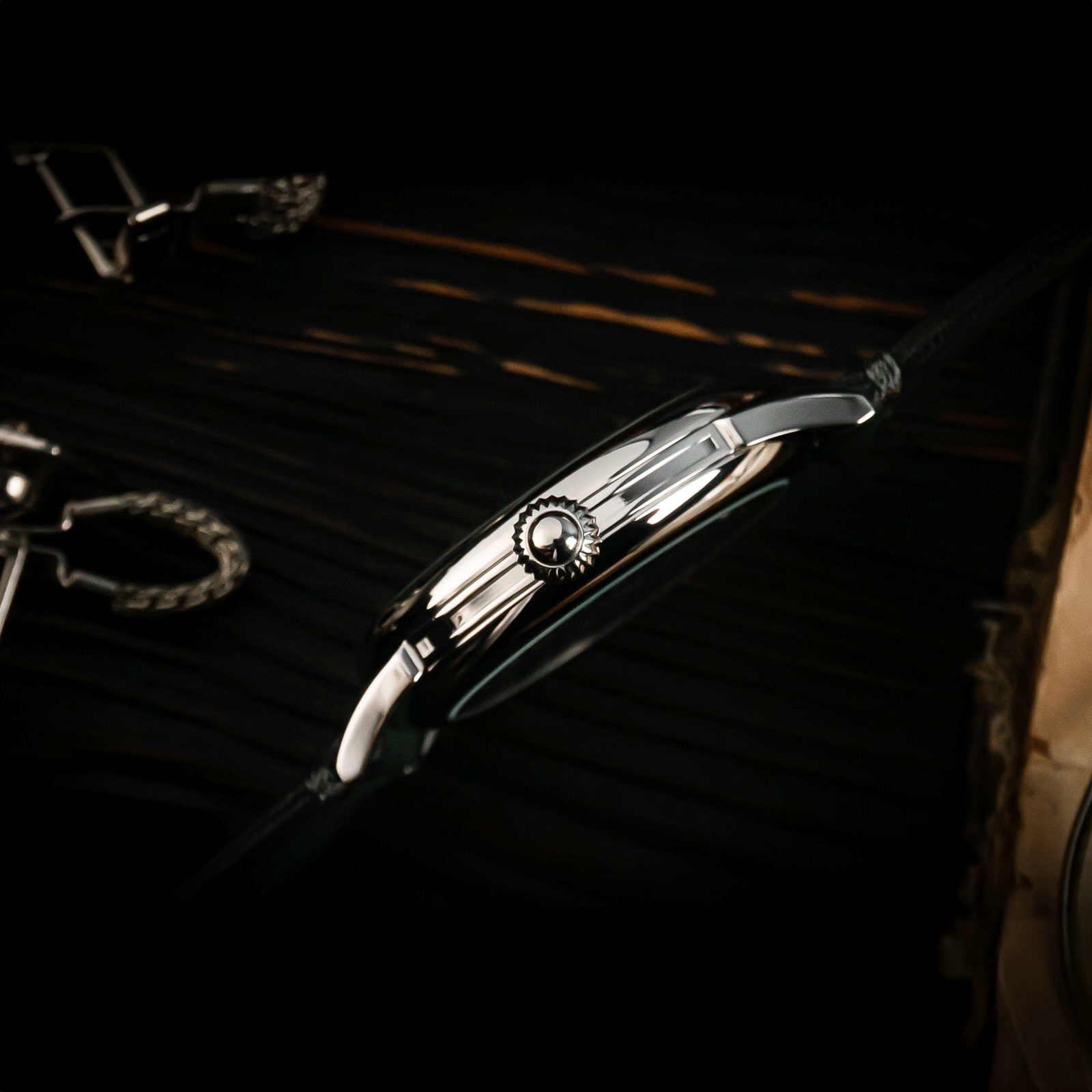 Front view of steampunk watch – mechanical watch