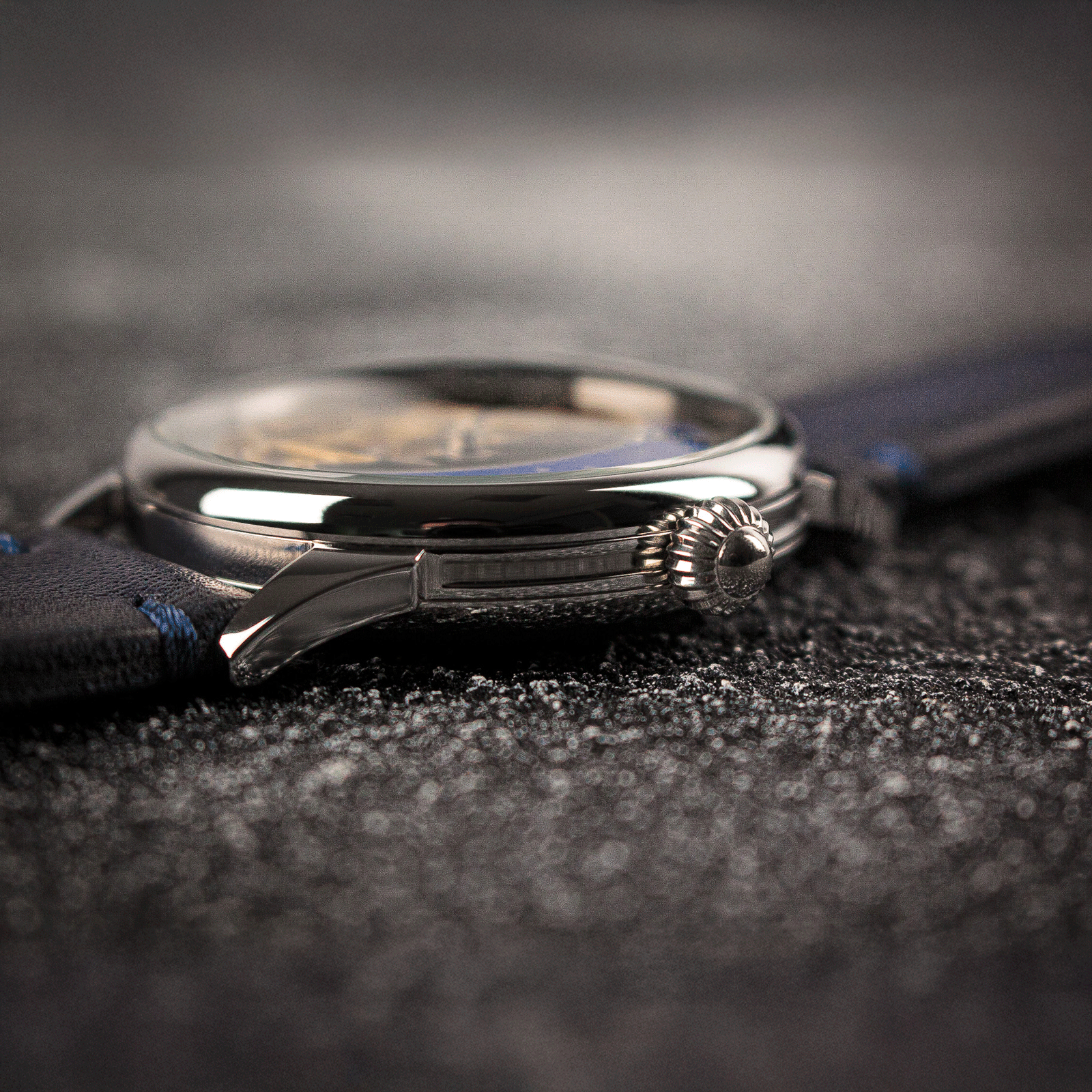 Front view of Mens handmade watch – Skeleton watch