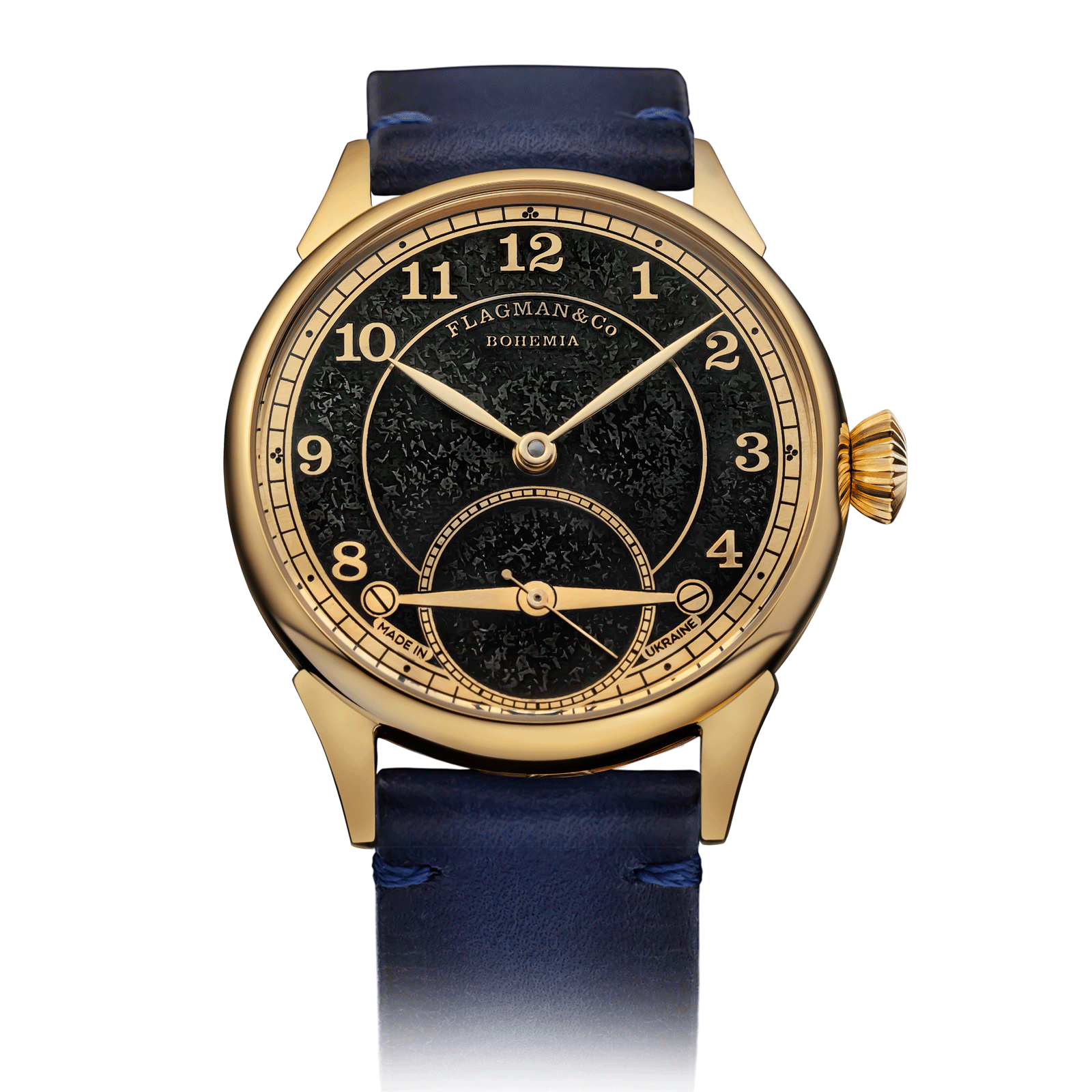 Blue Leather Strap on Handmade watch #color_blue