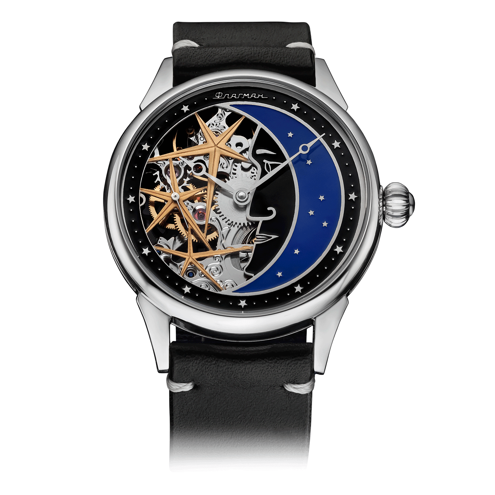 Crescent Moon watch – Black Strap #color_black