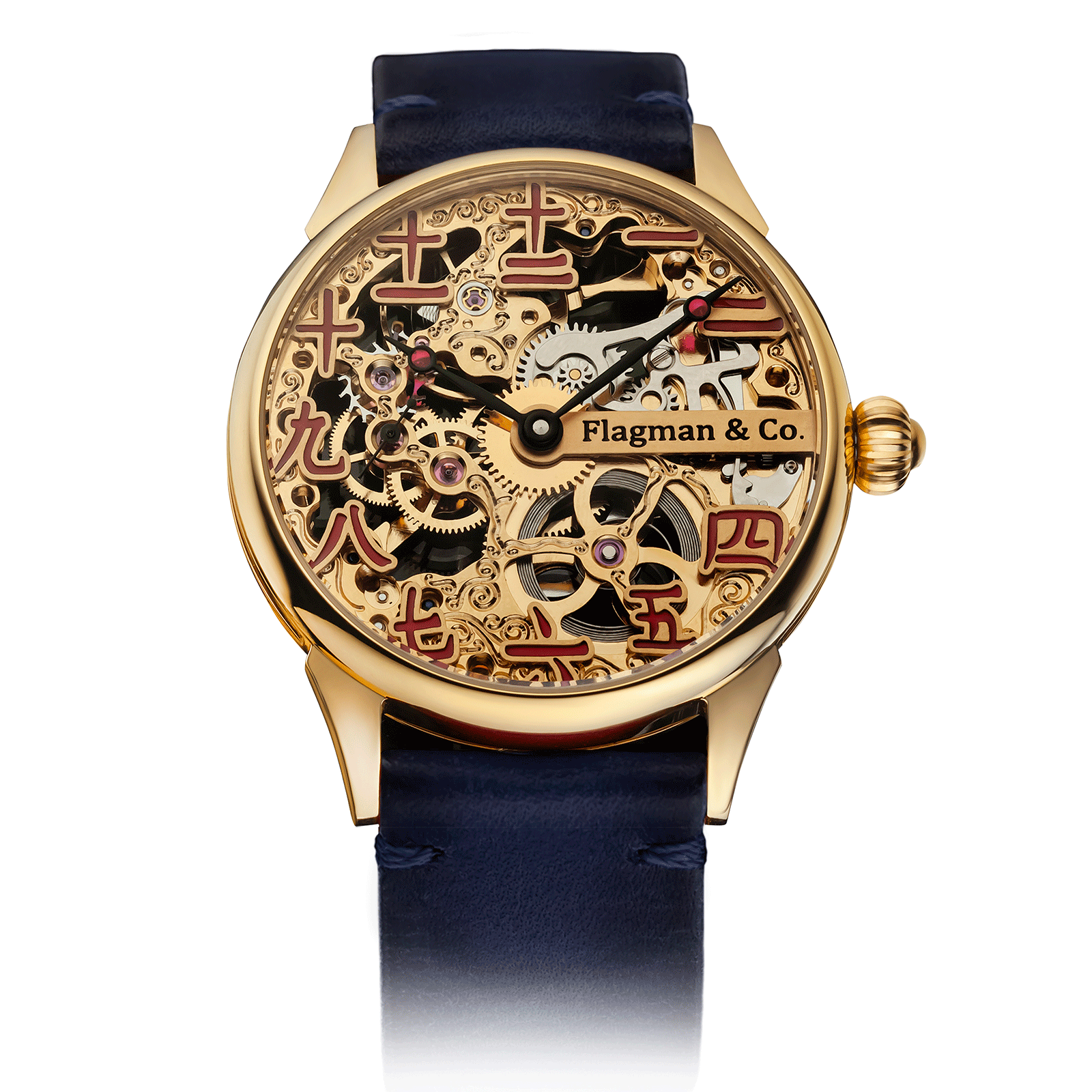 Blue Leather Strap on Chinese Ruby #color_blue