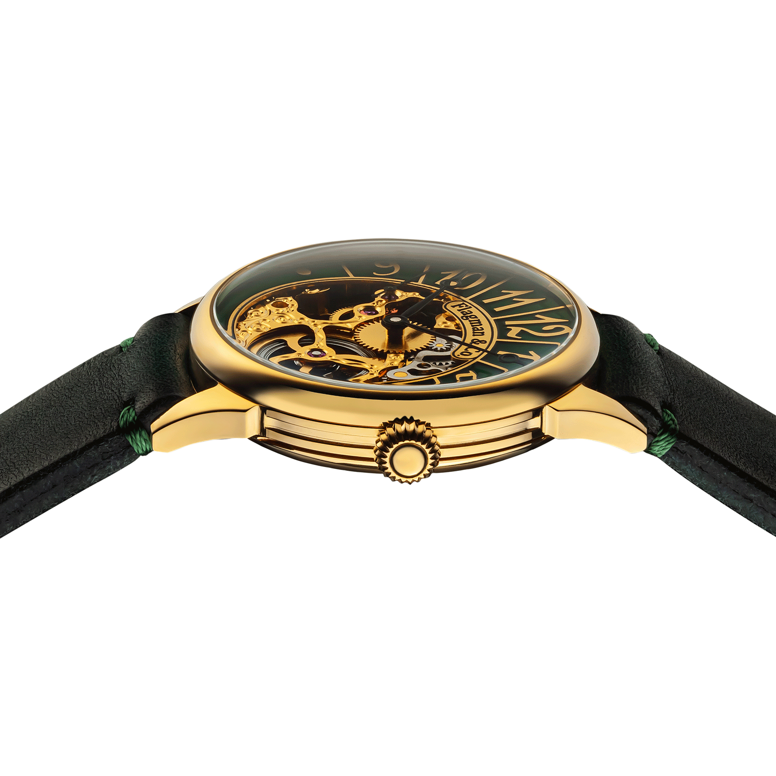 Close-up of Masterpiece watch with side crown