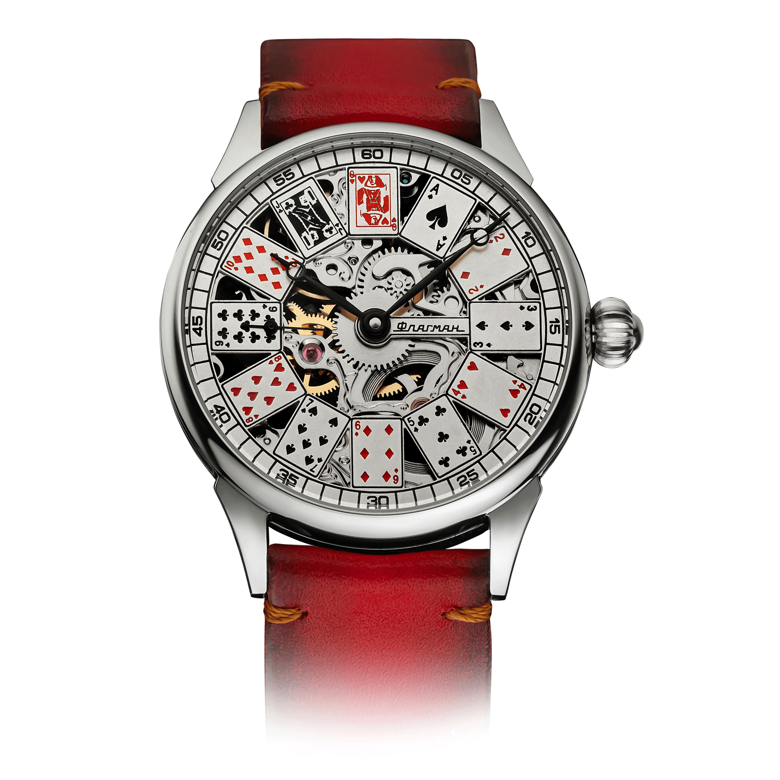 Red Strap Skeleton Watch – Card Table 1.0 #color_red