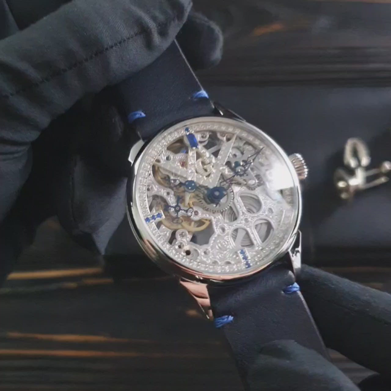Promotional video of Masonic skeleton watch – close-up shots.
